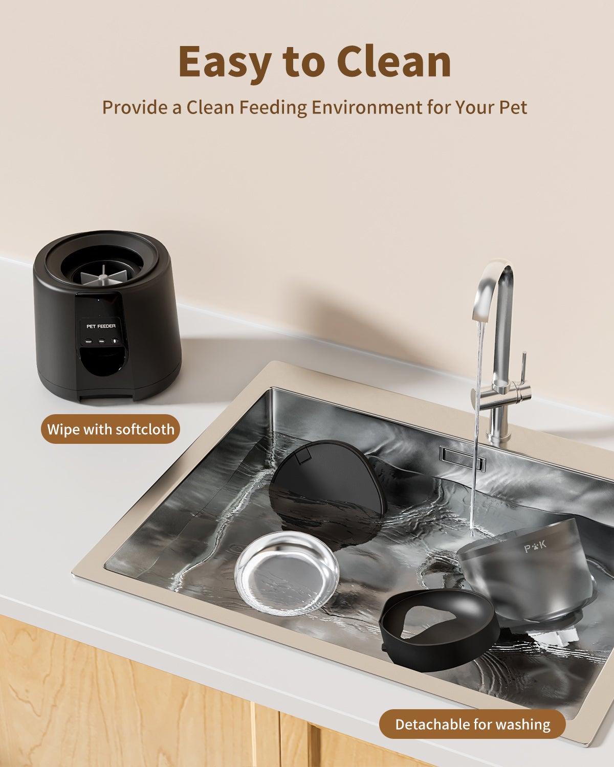 WiFi Distributeur Croquettes Chat Automatique avec App 4L 2,4G Distributeur Croquettes Chat et Chiens APP Contrôle avec Bol en Acier Inoxydable NOIR - 9