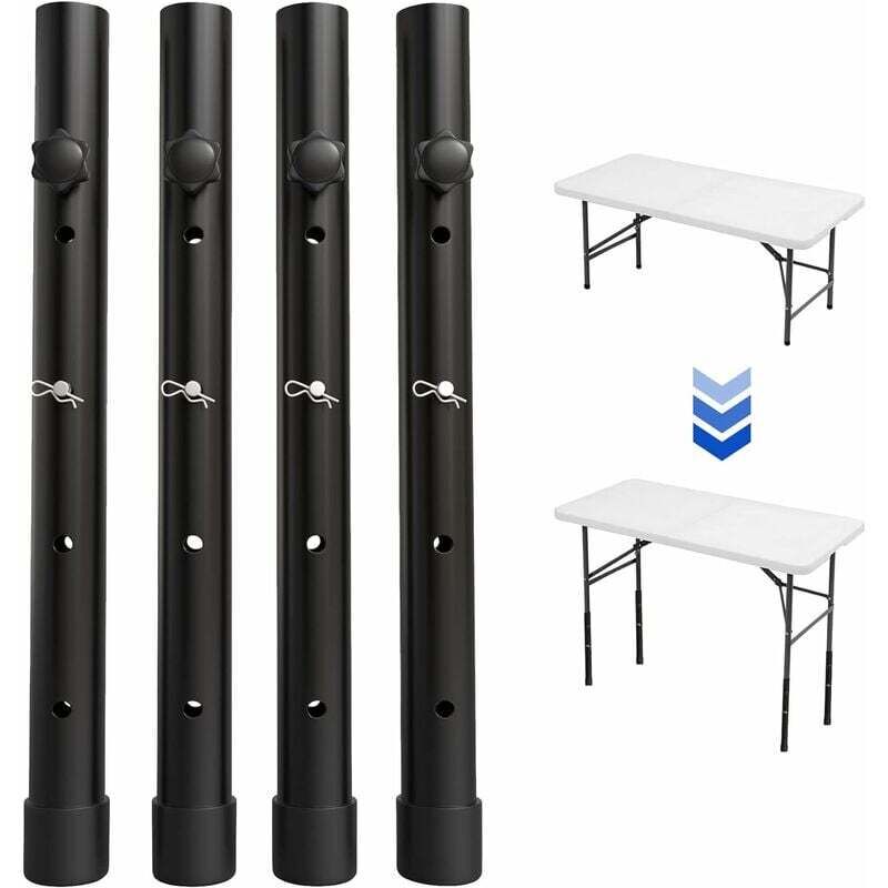Lot de 4 extensii reglabile pentru picioare de masă 44 cm, potrivite pentru mese pliabile și fixe – RW