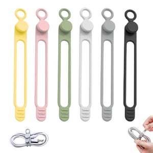 20 Pezzi Fascette Cavi in Silicone, Fascette Riutilizzabili, Fascette Cavi, Multifunzionale Organizer Cavi, Organizer per Cavi Elettrodomestici, Organizzatore di Cavi da Cucina per Casa, Ufficio, Uffi