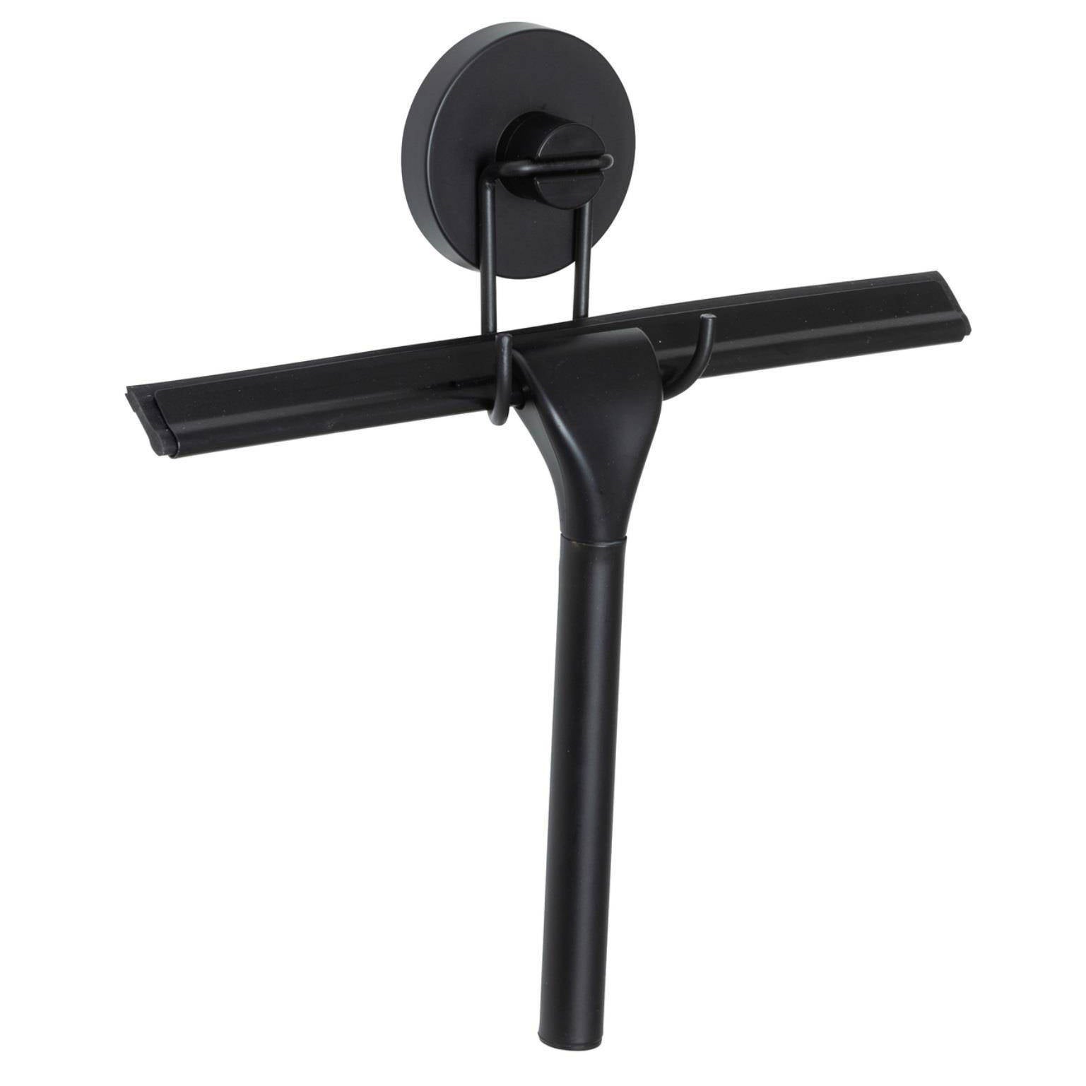 Raclette De Douche Noire De 28,4 Cm - Raclette De Douche En Silicone Avec Support - Pour Porte En Verre, Miroir, Carrelage, Fenêtre De Voiture