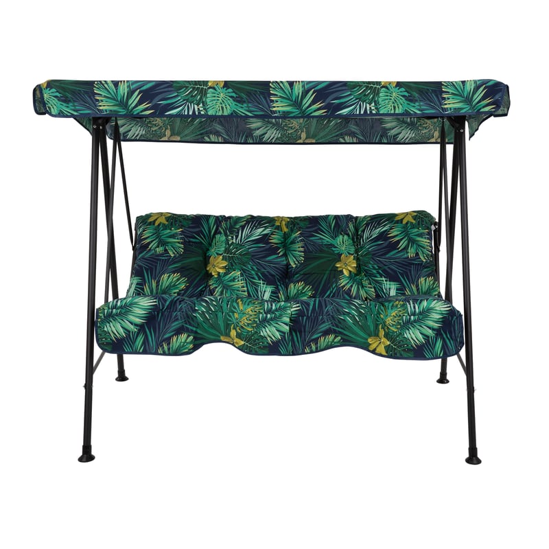 Huśtawka ogrodowa Tora Black Edition zielony wzór roślinny PATIO