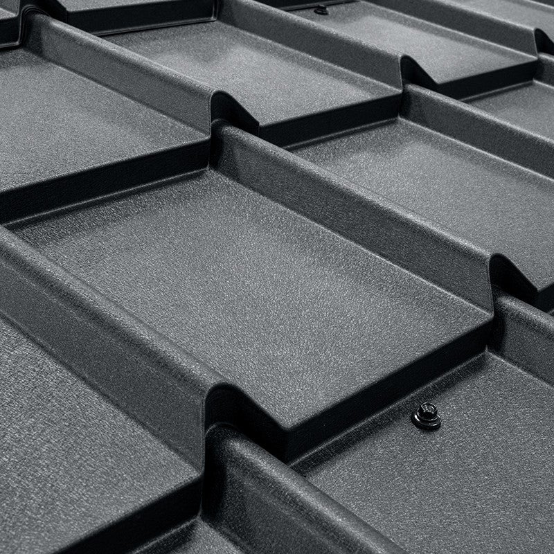 Tôle imitation tuile emboîtable - BACACIER Tuile R Area® | 2102 x 912 mm - 1.80 m² Anthracite mat - 6