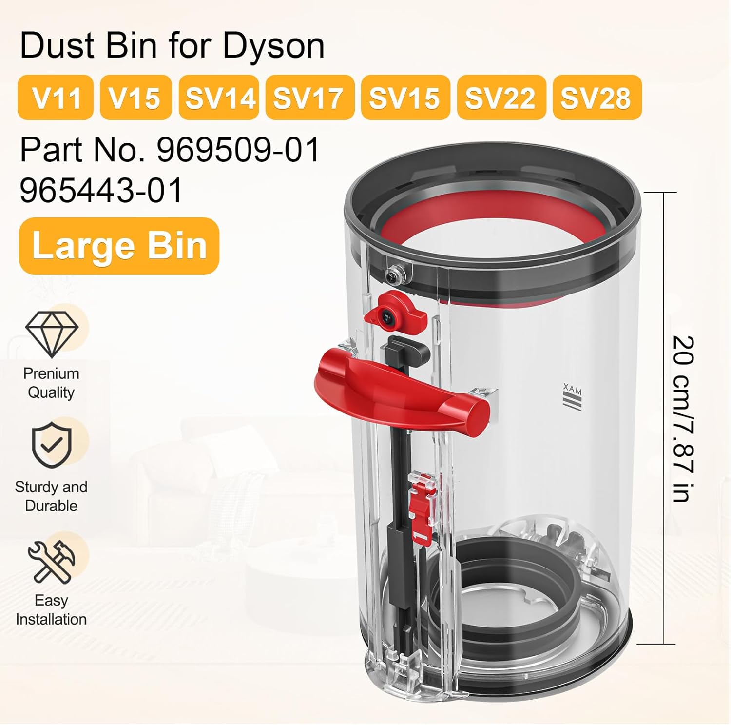 Poubelle Collecteur Réservoir pour Dyson V11/V15 - Bac à Poussière Pièces Détachées Accessoire, Compatible SV14, SV17 - 2
