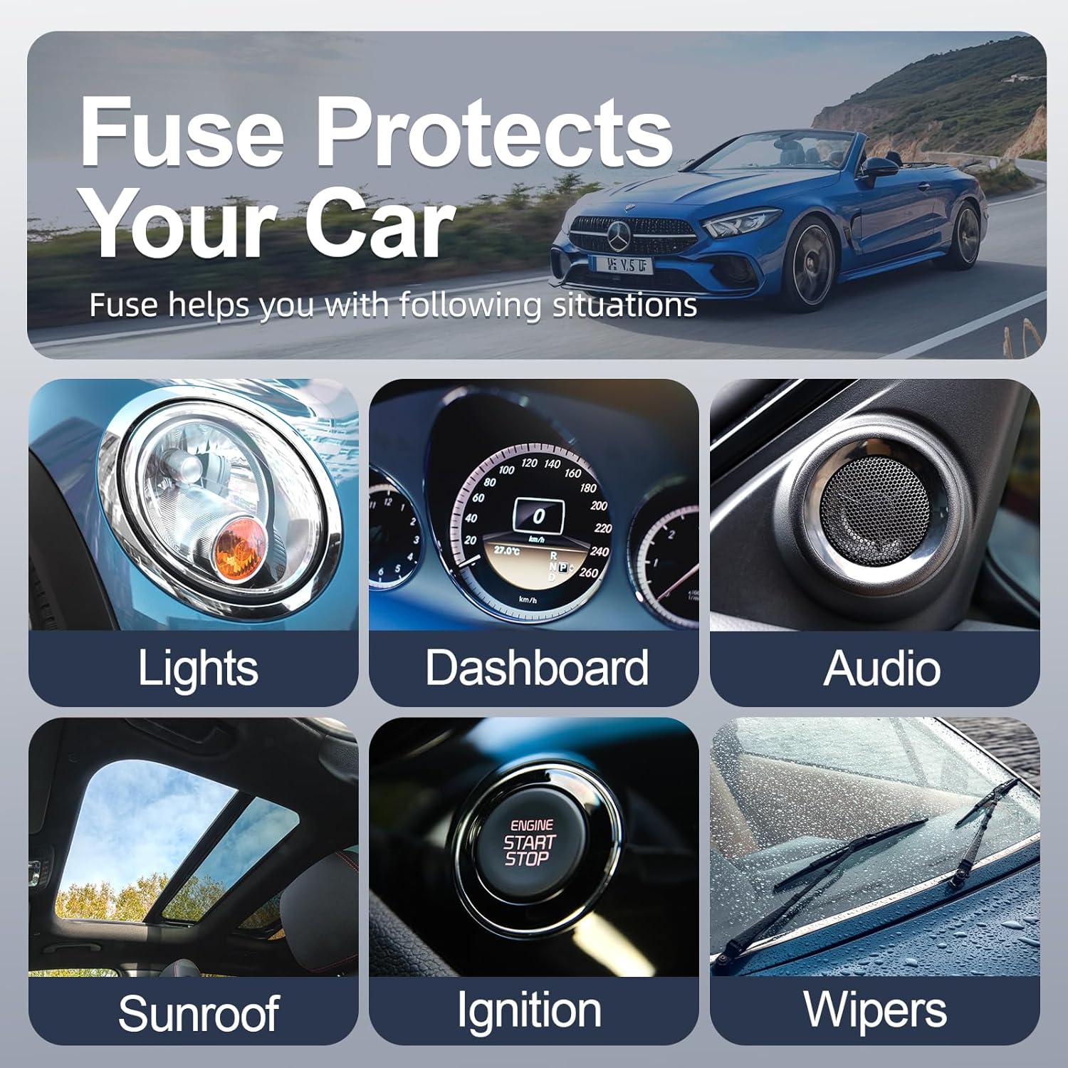 60Pcs Fusible Voiture Set (2A 3A 5A 7.5A 10A 15A 20A 25A 30A 35A 40A) -30 Mini Fusible Auto + 30 Moyenne Fusible Automobile + 1Extracteur - 6