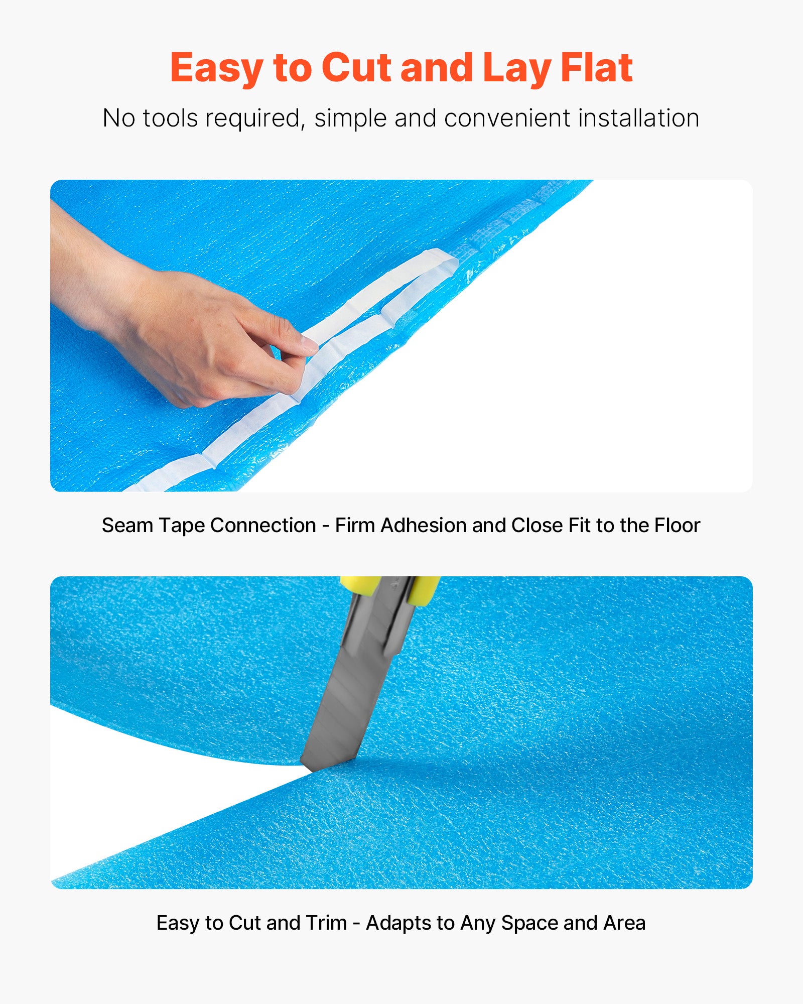 Sous Couche Parquet VEVOR 27,9 m²,2 mm Mousse EPE,Insonorisante et Imperméable,3x9,3 m²,pour Sol Stratifié,Flottant ou en Bois - 5