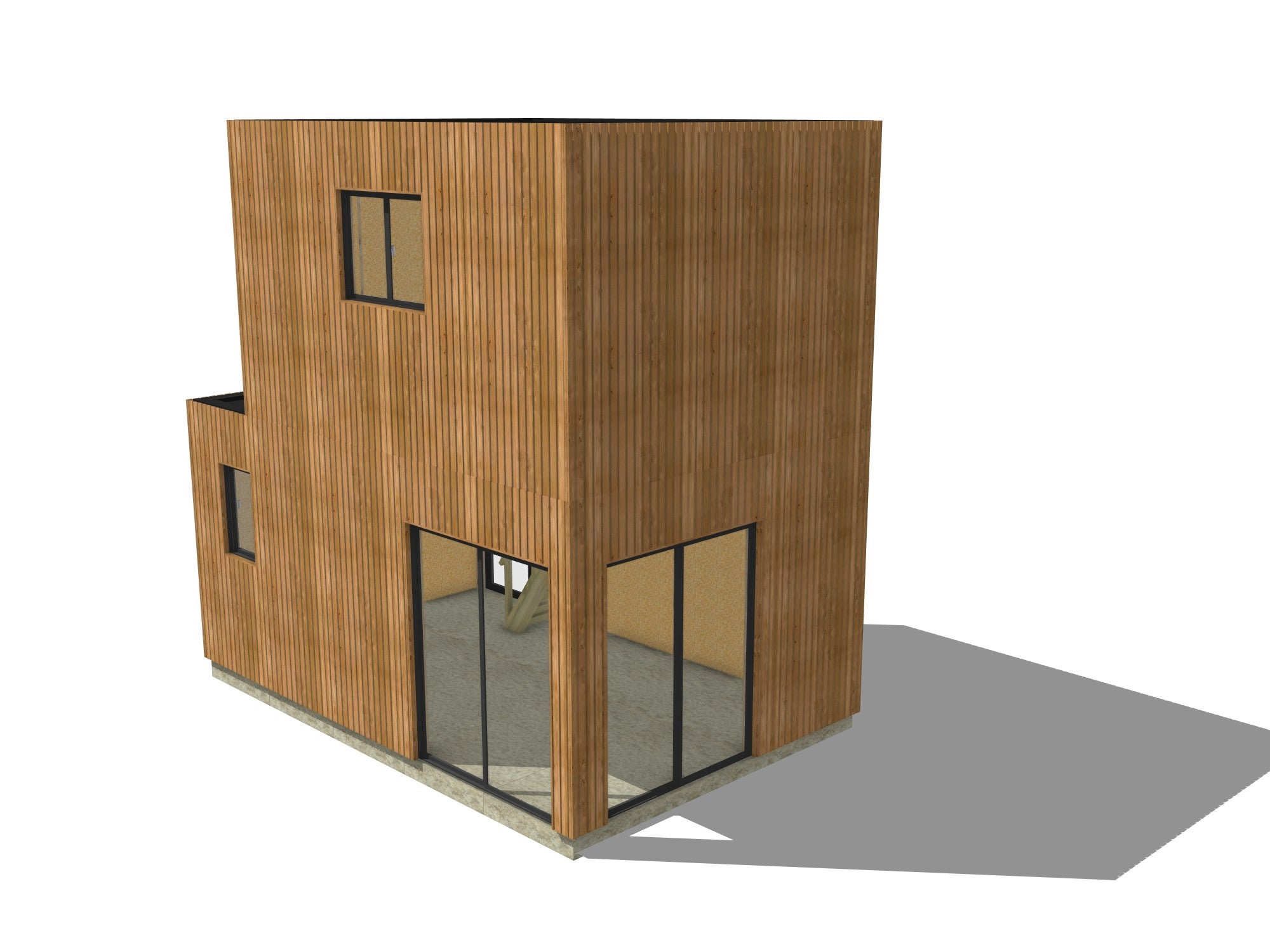 Studio de jardin 4 saisons en bois 5,5 x 3,5 x 2,7 m / isolation RE2020 avec mezzanine et terrasse / menuiseries alu k-line - 2