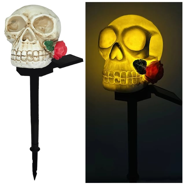 Decorazione Halloween: Teschio In Resina Bianco, Modello Creativo - Foto 5