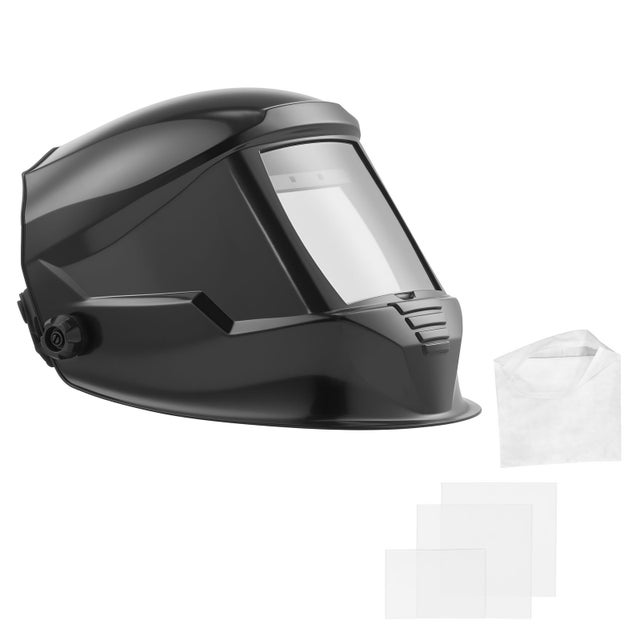 Casque soudage SucceBuy solaire a obscurcissement automatique avec vue elargie 100x95 mm, equipe de 4 capteurs dearc, teinte reglable DIN 4/5-9/9-13