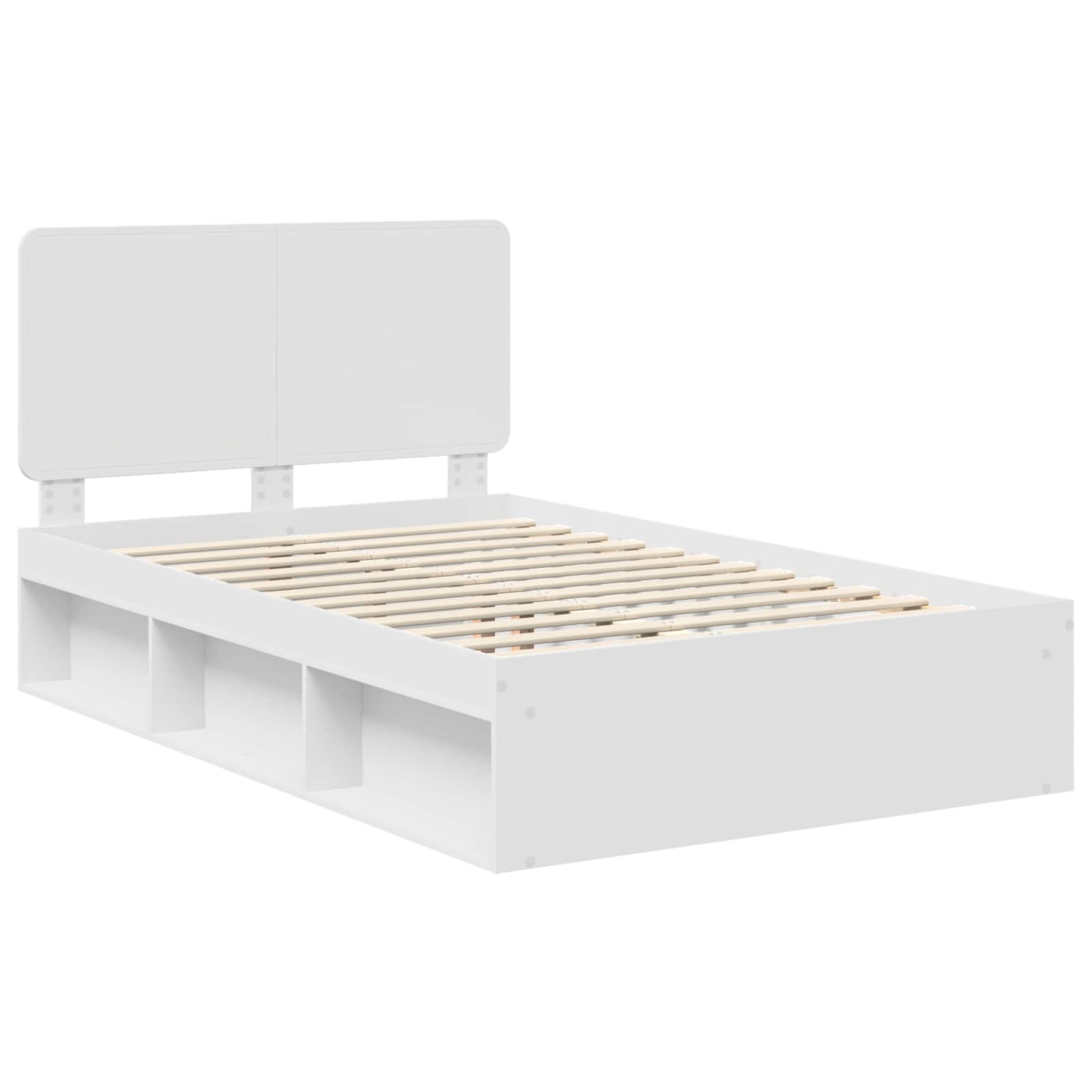Cadre de lit Blanc 120 x 200 cm Bois de pin massif - 4