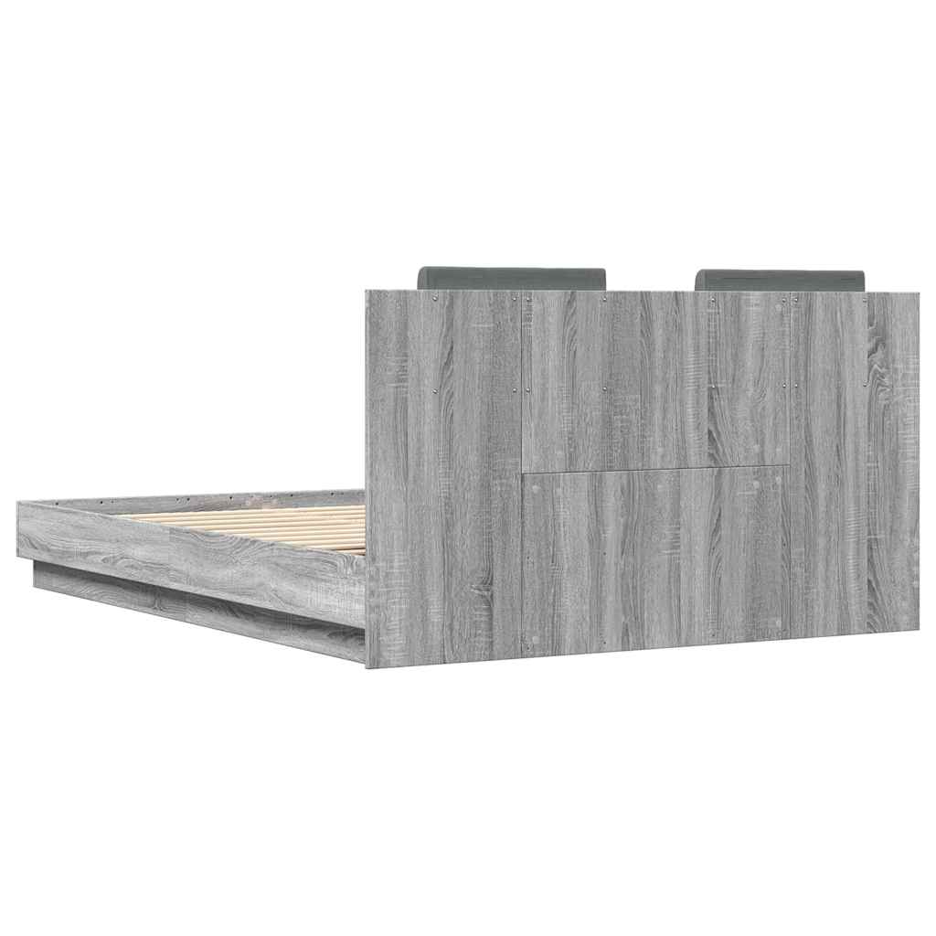 Cadre de lit sans matelas gris 140 x 200 cm - 6