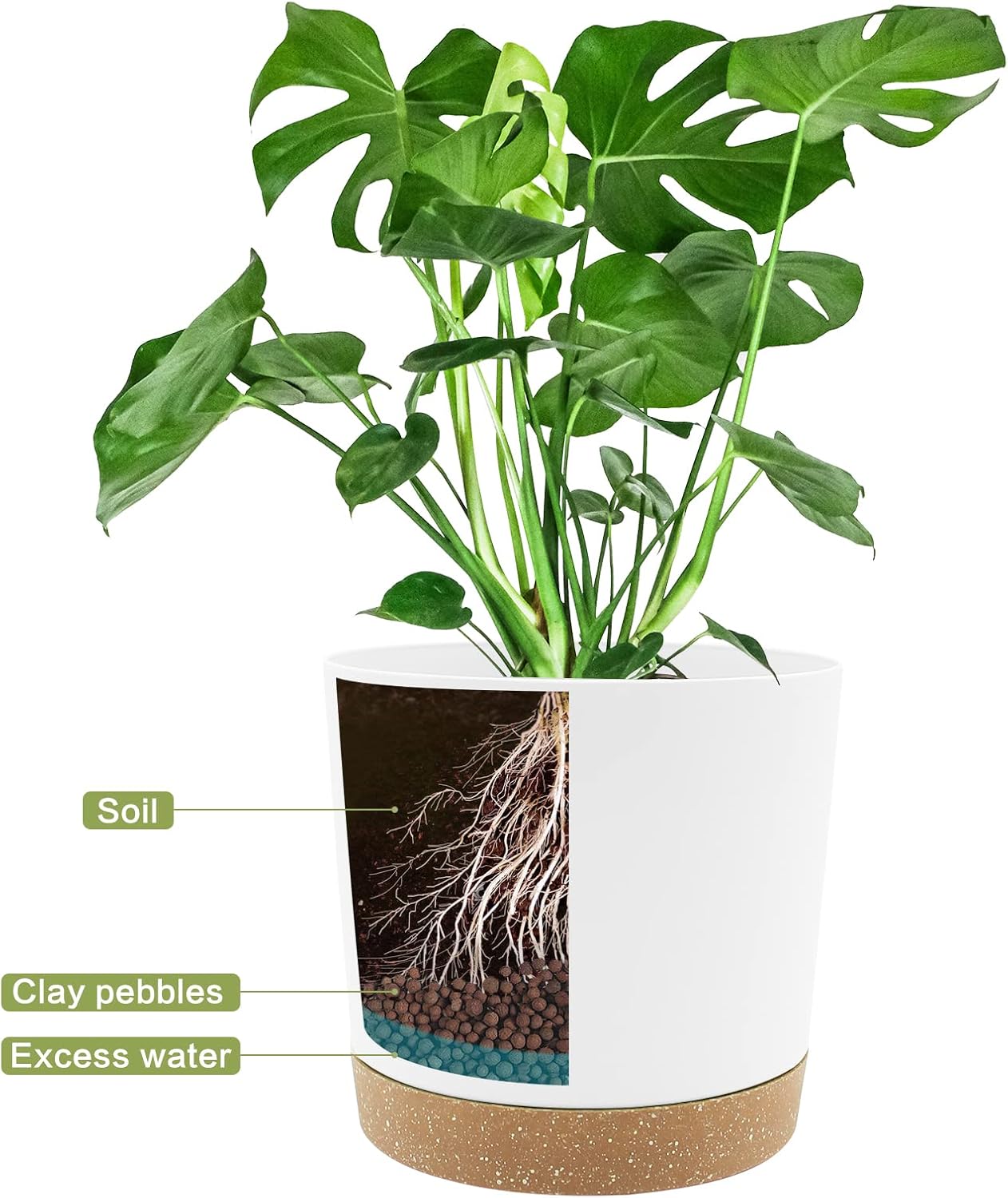 2 vasi da fiori in plastica Diam.20 L.20 x P.20 x H.19 cm - 4