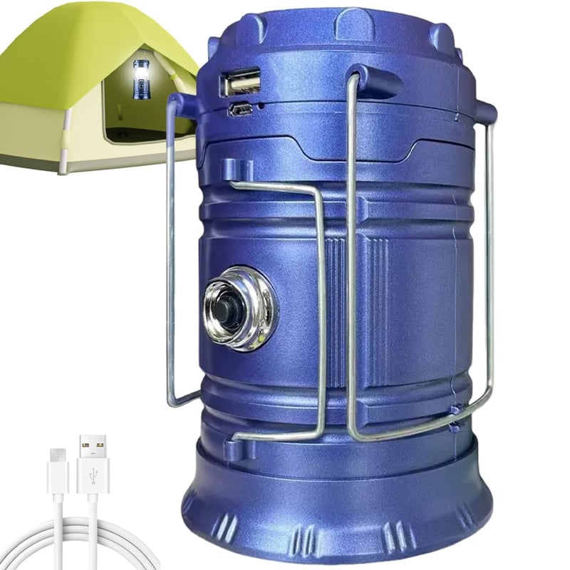 Przenośna lampa kempingowa - wisząca lampa do namiotu - akumulatorowa latarka LED - lampa wędkarska - oświetlenie ogrodowe - zasilane energią słoneczn