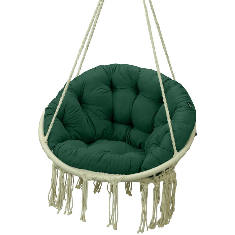 Poduszka ogrodowa na krzesło huśtawkę wiszącą bocianie gniazdo AMPO 110x60 cm ciemny zielony 1 szt.