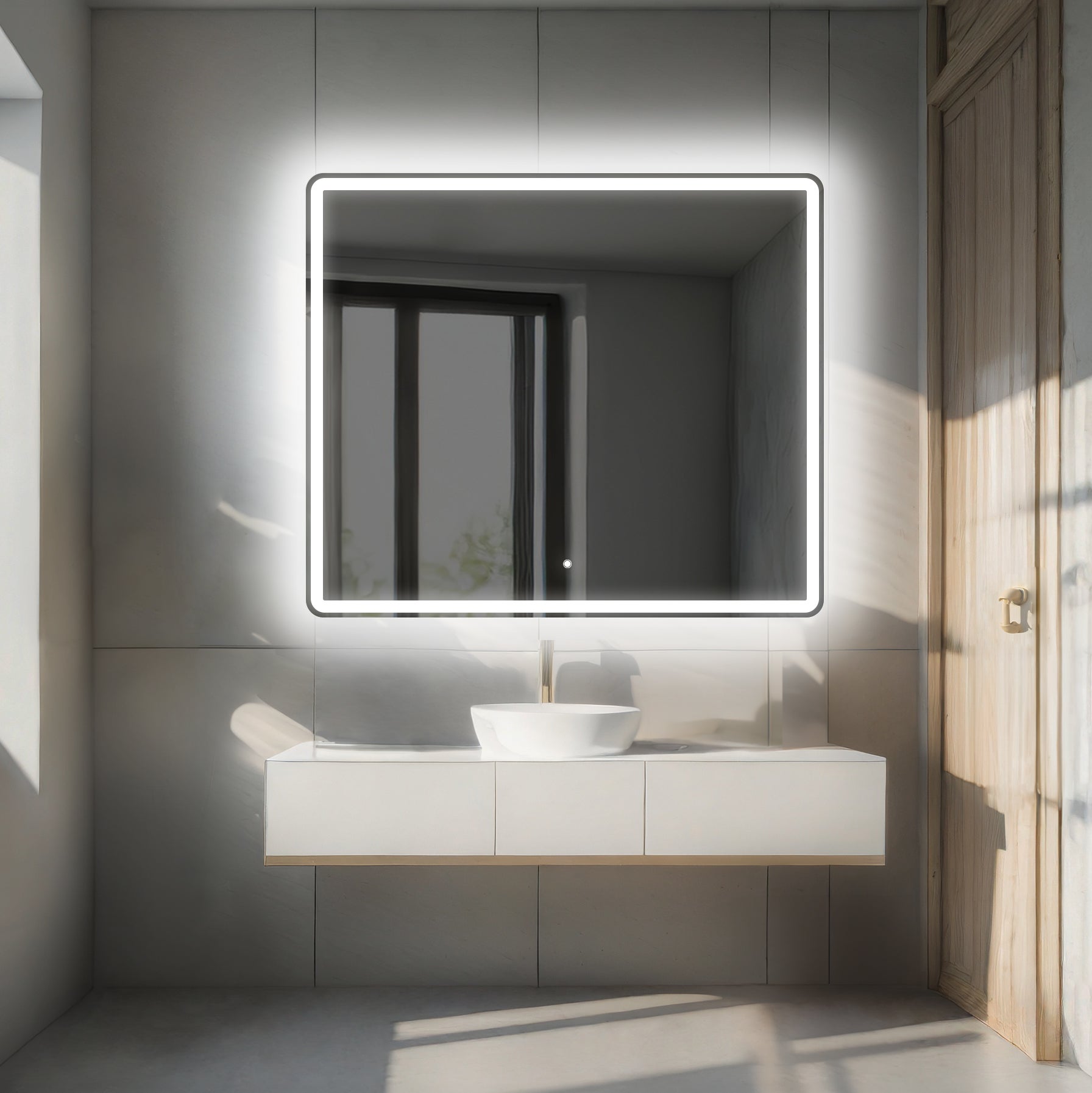 Miroir avec LED Illumination Salle de Bain - Naomi | 150x50 cm | Blanc Froid 7000K | Interrupteur Tactile - 4