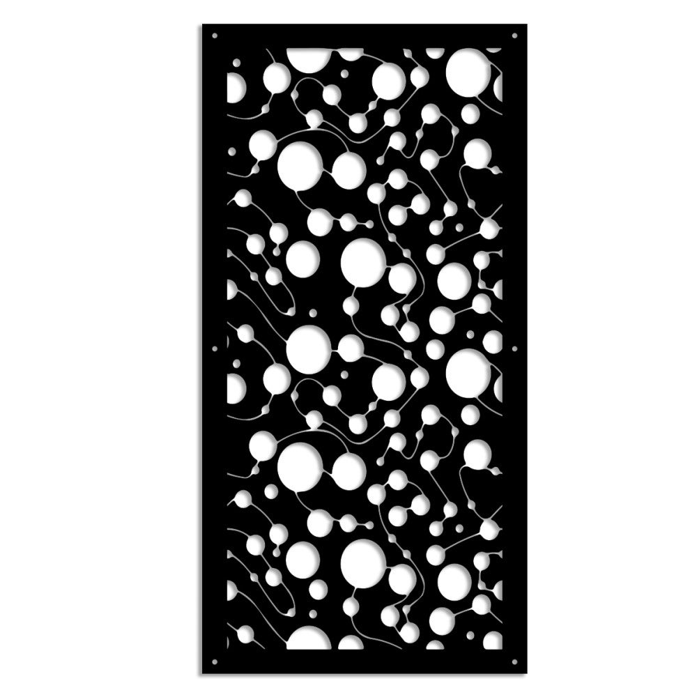 BAKTERIA - Panel perforowany PCV - Parasol przeciwsłoneczny - Rozmiar 73x148 cm - Grubość 1 cm - Kolor CZARNY