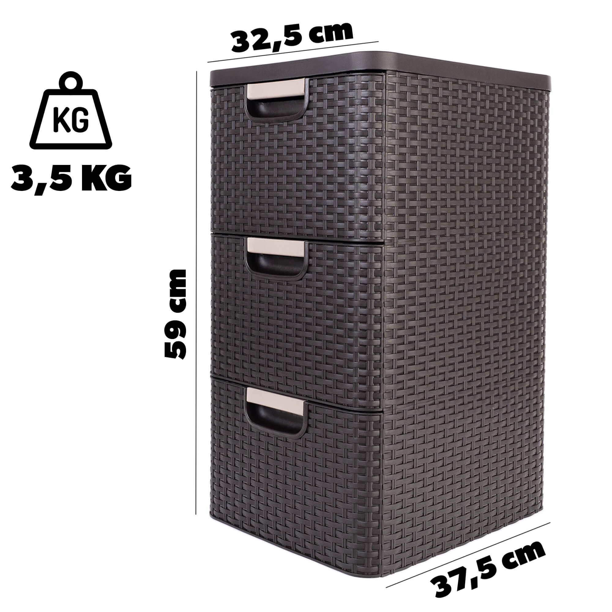 Panier De Rangement CURVER 8L - Design Tricot Blanc - Pour Salon, Chambre Ou Salle De Bain