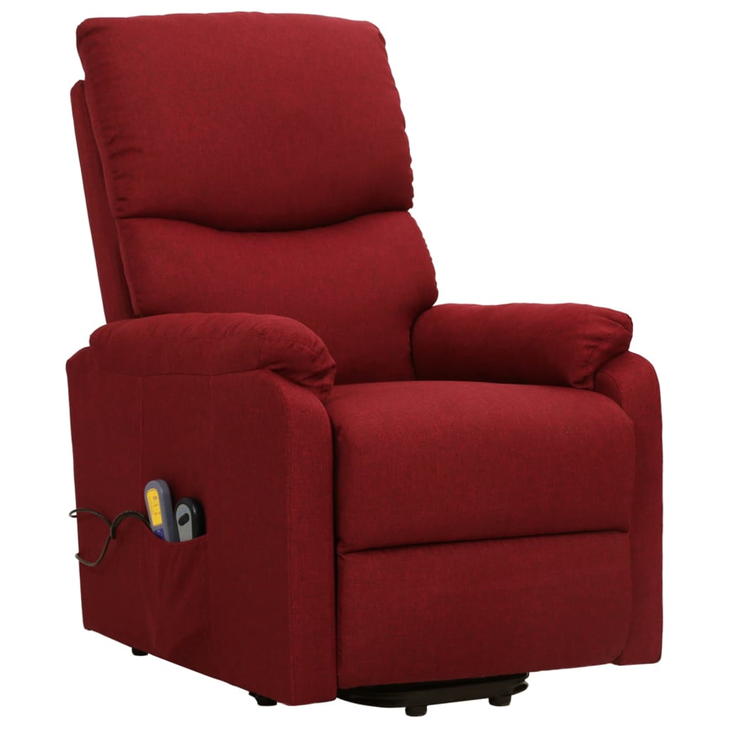 Sillón de salón | silla de relax | sillón de masaje elevable tela rojo tinto cfw13880