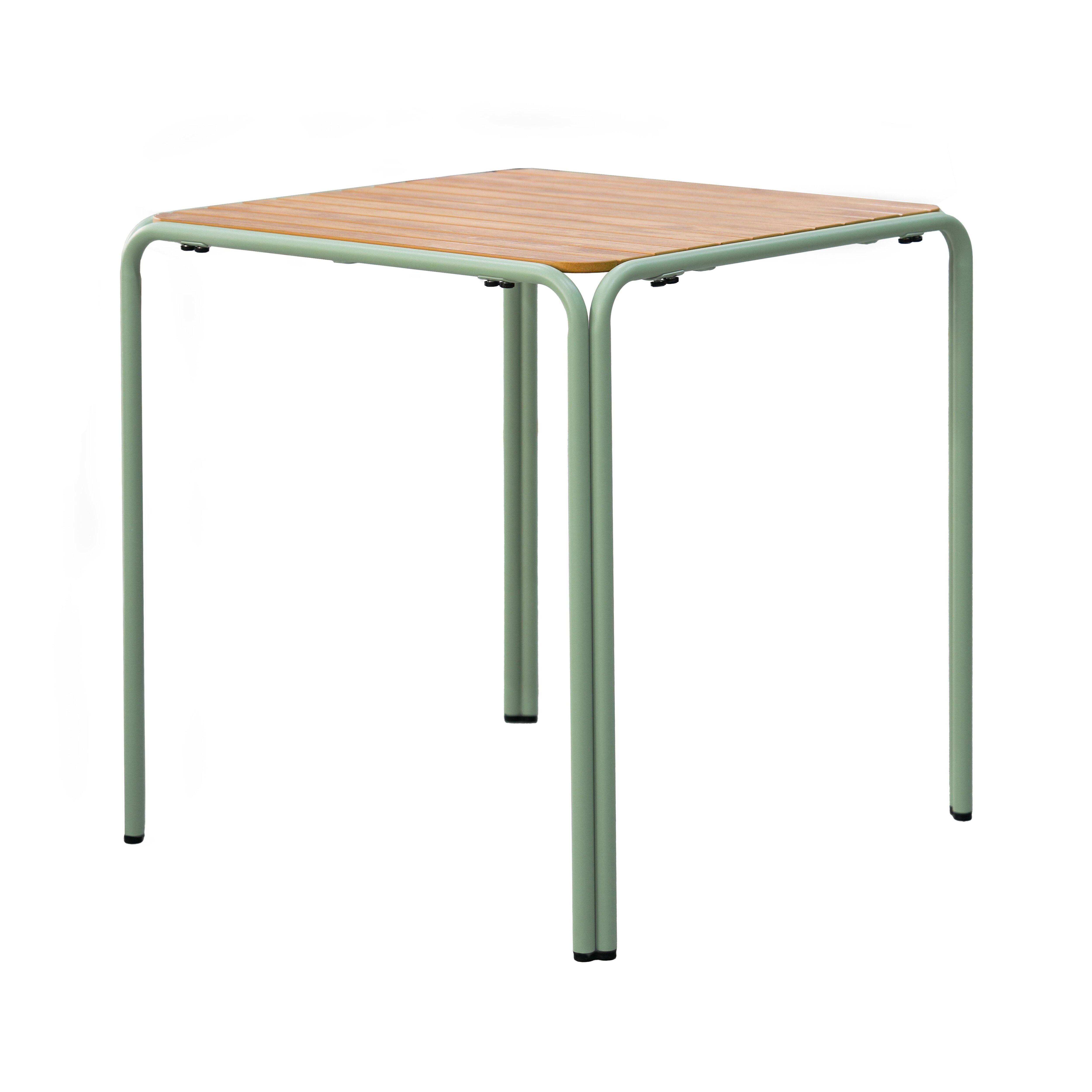 Table de jardin bistrot en métal et polywood 70 cm vert sauge - 2