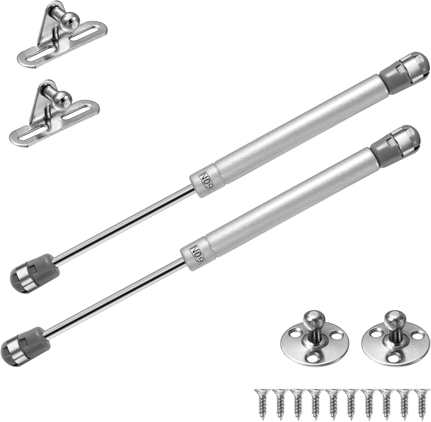 Sprężyna gazowa hydrauliczna 60 N/6 kg do zawiasów drzwiczek szafek kuchennych, 2 sztuki