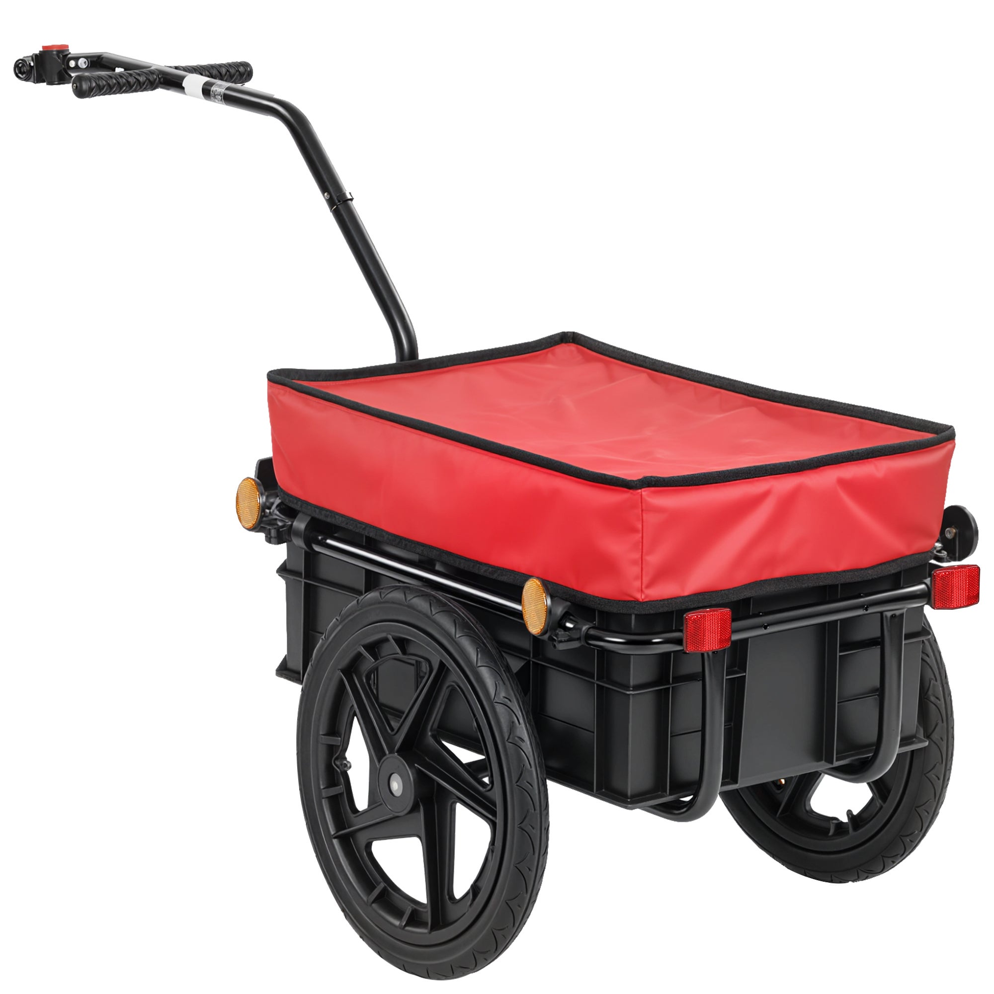 Remolque bicicleta carga 40kg con cubierta impermeable 144x59x80cm rojo