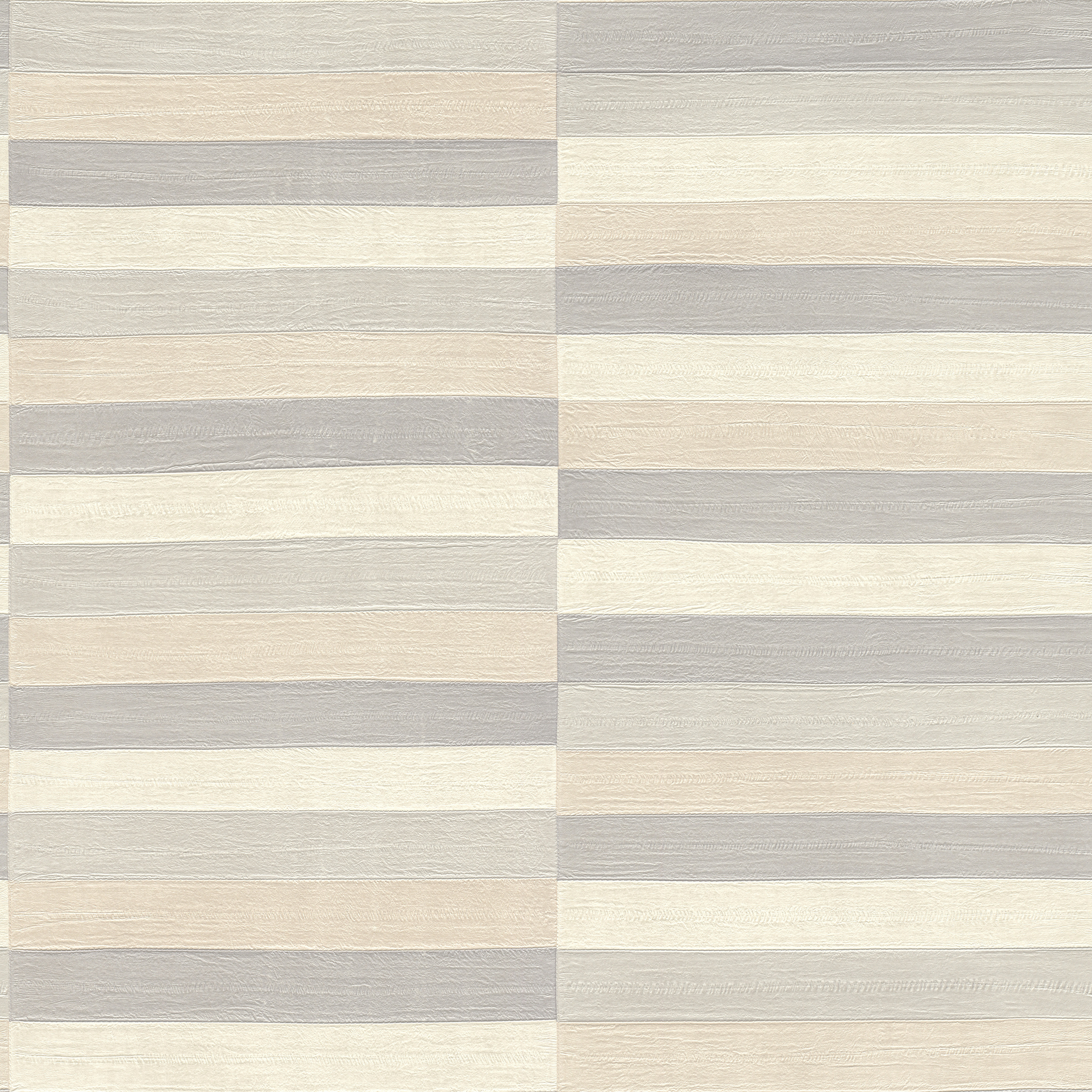 Papel pintado rasch 418712 - papel pintado no tejido con aspecto de cuero y rayas en gris y beige