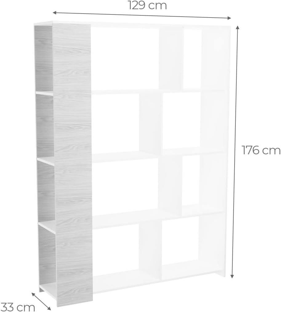 Etagère de cuisine, étagère pour micro-ondes, étagère ouverte 2 grilles et plusieurs étagères 80x30x142cm, couleur noir et bois - 9