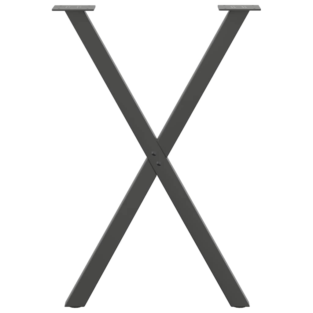 Maison Exclusive - Pieds de table à manger en forme de X, 2 pièces, anthracite, 57 x (72-73) cm, acier - 5