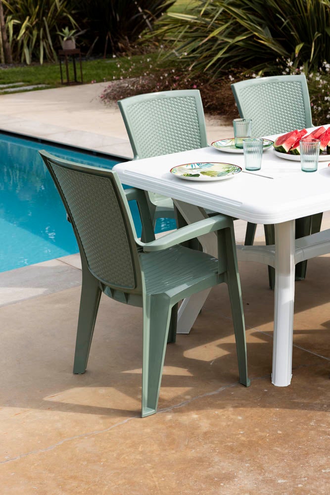 Lot de 6 Chaise de jardin sans coussin Diana en Polypropylène Vert - 3