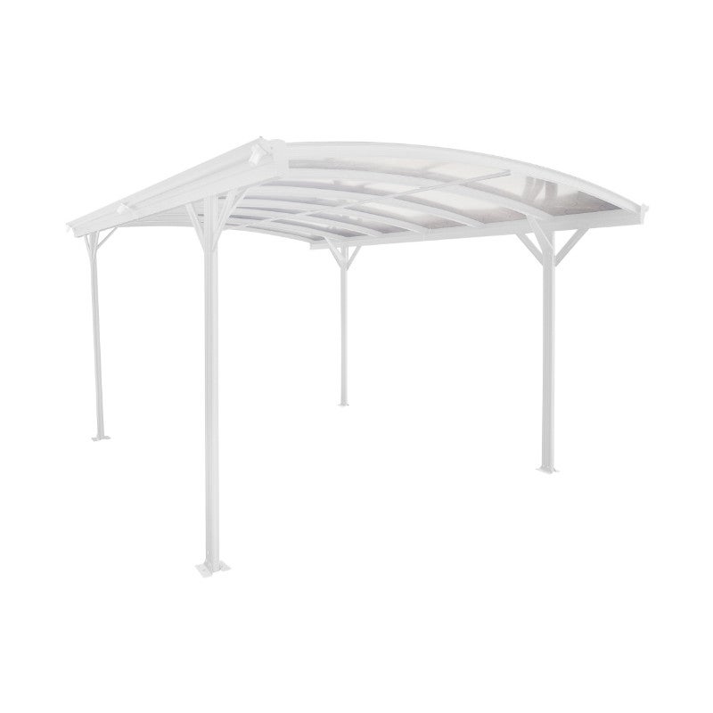 X-METAL Carport autoportant aluminium blanc 13m² polycarbonate 6mm avec kit d'ancrage - 2