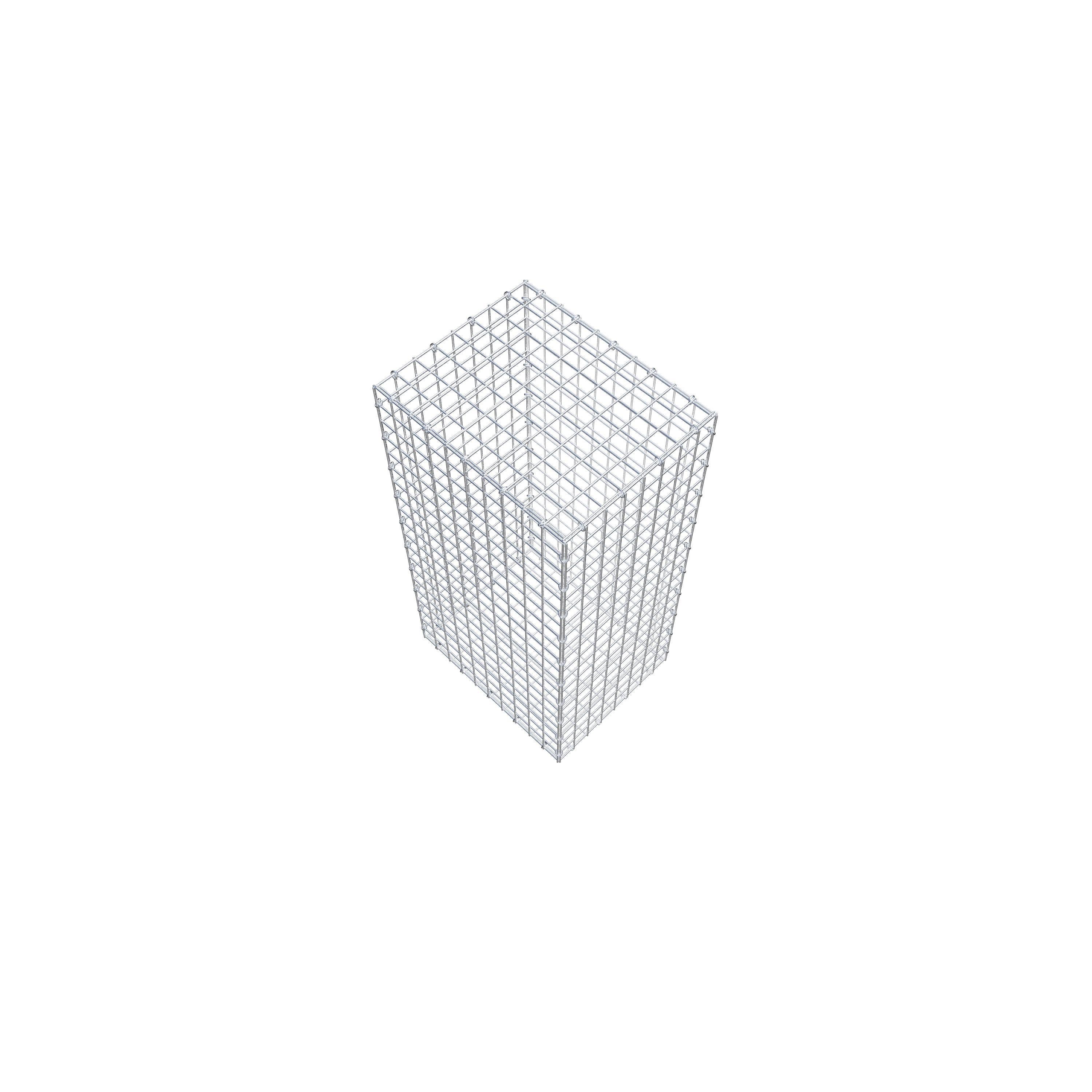 Gavión de acero galvanizado 100x50x40cm (LxAxP), malla 5 x 5cm, Anillo en C, jaula metálica para muro o jardín - 4