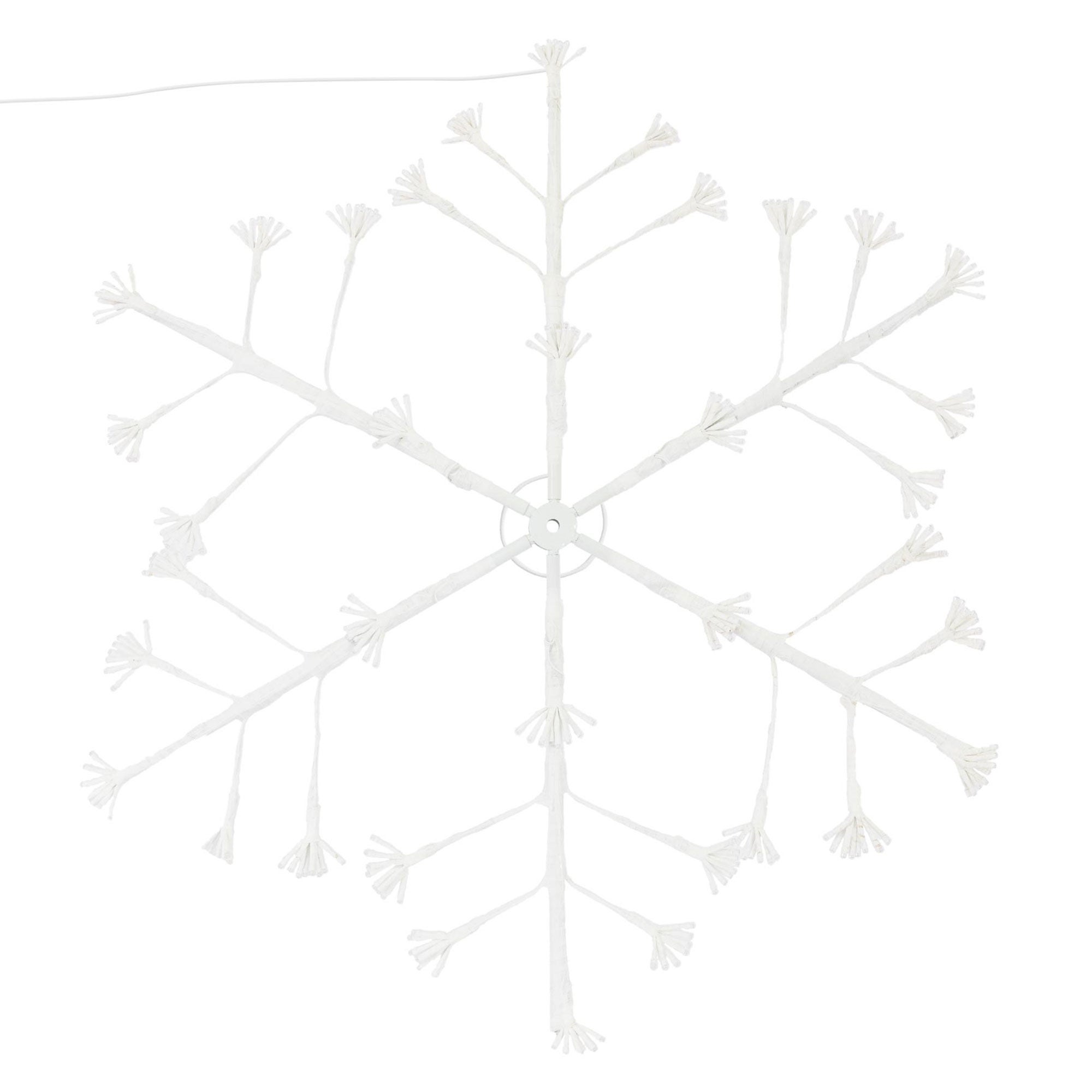ECD Germany LED Platek sniegu z 288 cieplymi bialymi diodami LED, 87cm, dekoracyjne wiszace lampy swiateczne do wewnatrz / na zewnatrz, IP44