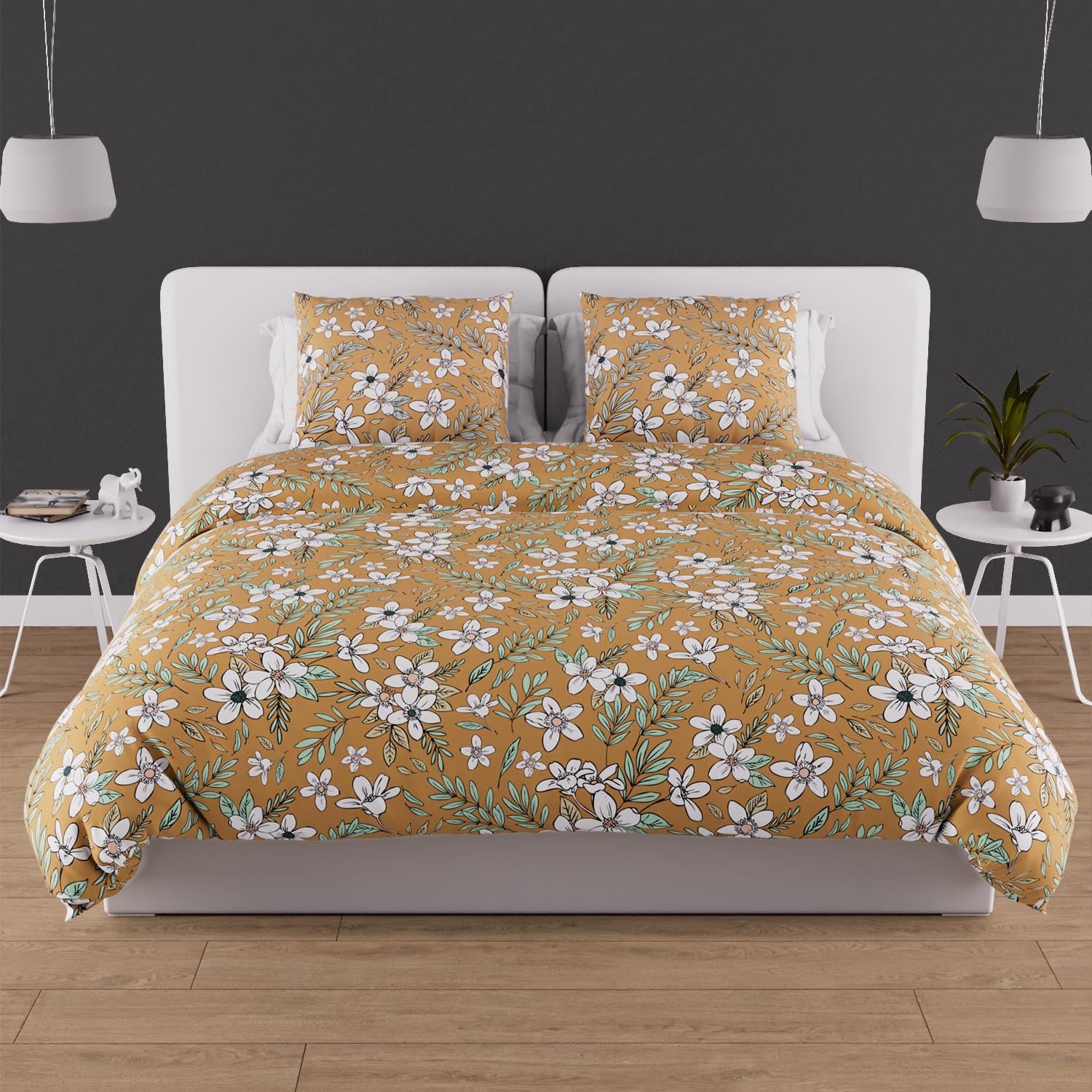 Parure de lit exotique bleu 240x220 cm SOLEIL D OCRE MA-33CA143PARU