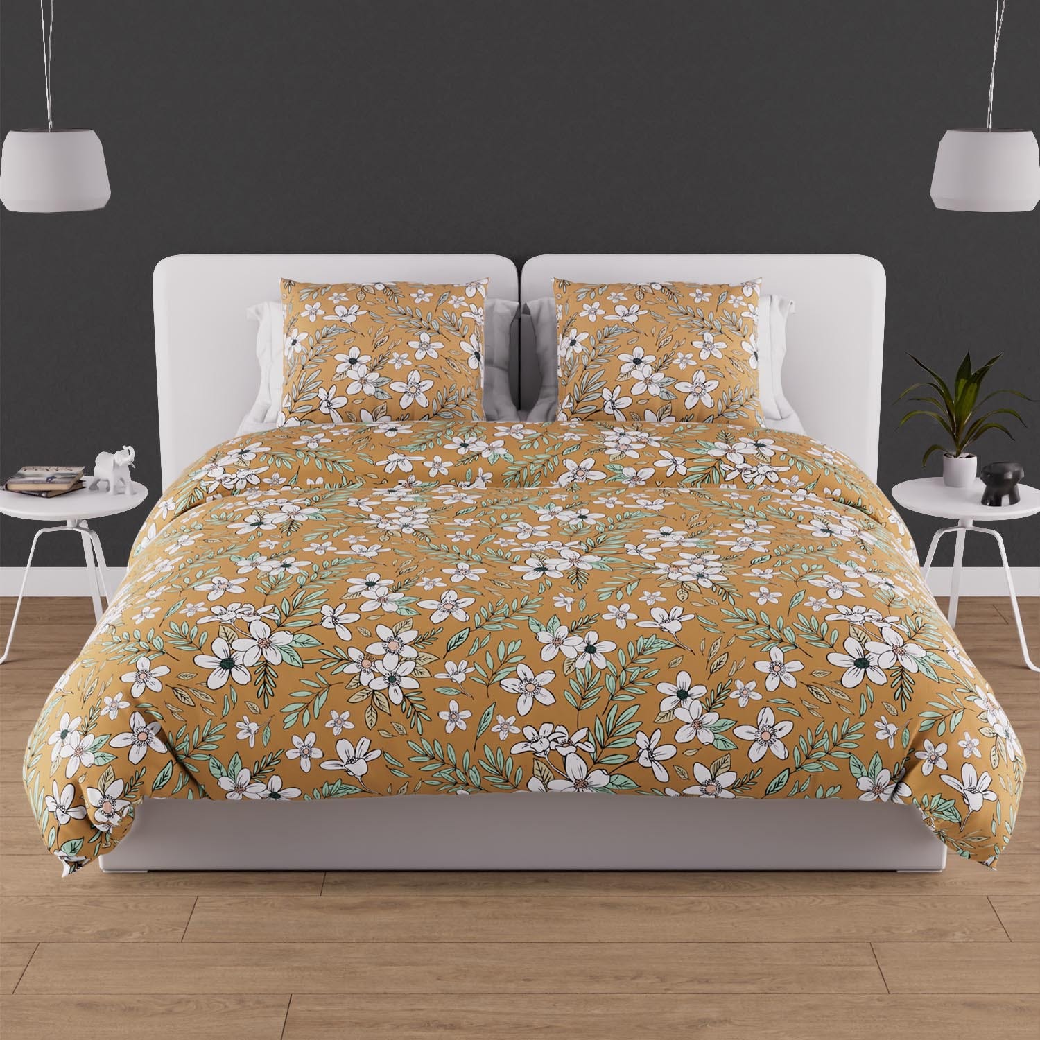 Parure de draps coton 57 fils 240x290 cm ESMERALDA marine, par Soleil d Parure de draps coton 57 fils 240x290 cm ESMERALDA marine, par Soleil d