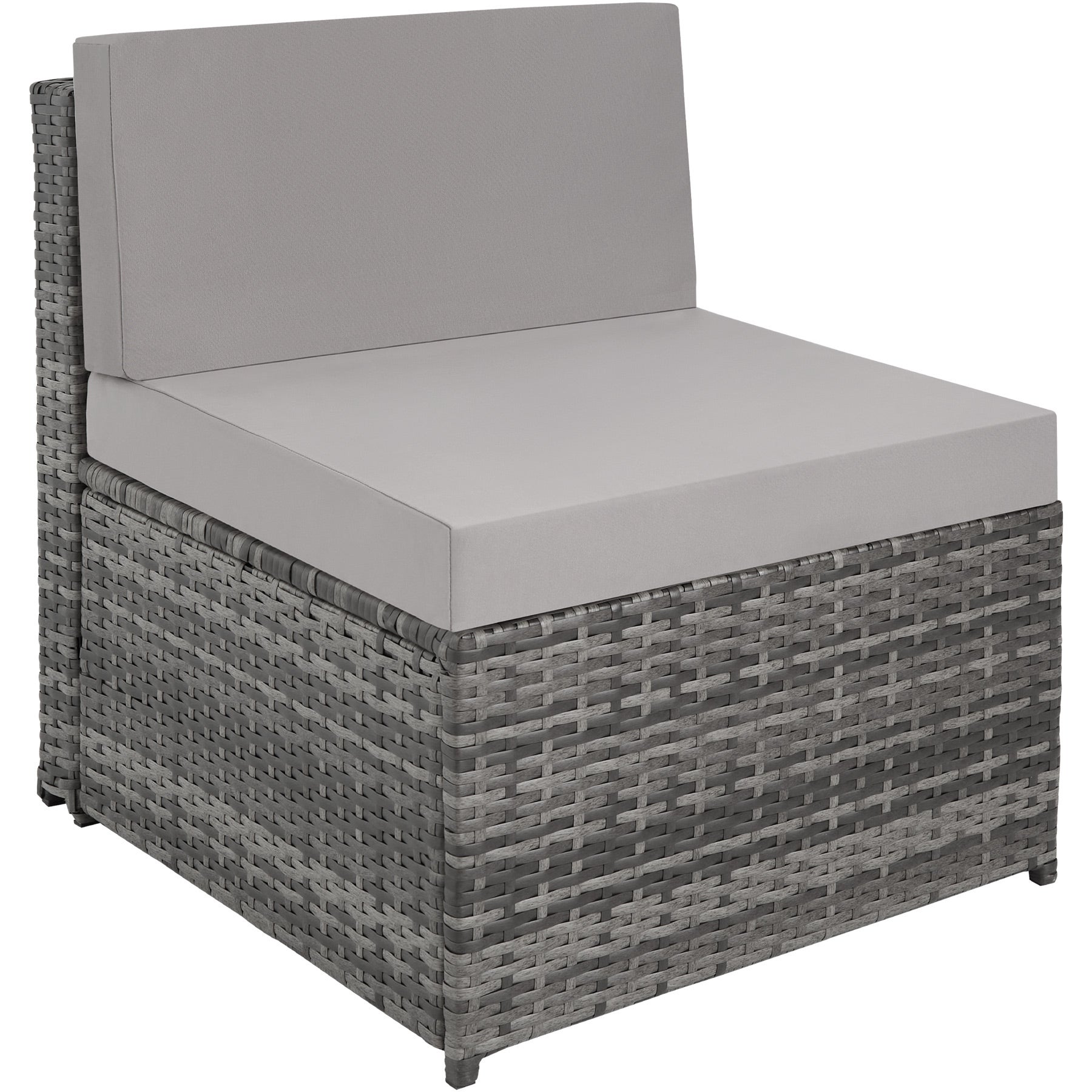 Salon de jardin en rotin et acier 6 places avec coffre de rangement résistant aux UV TECTAKE - 4