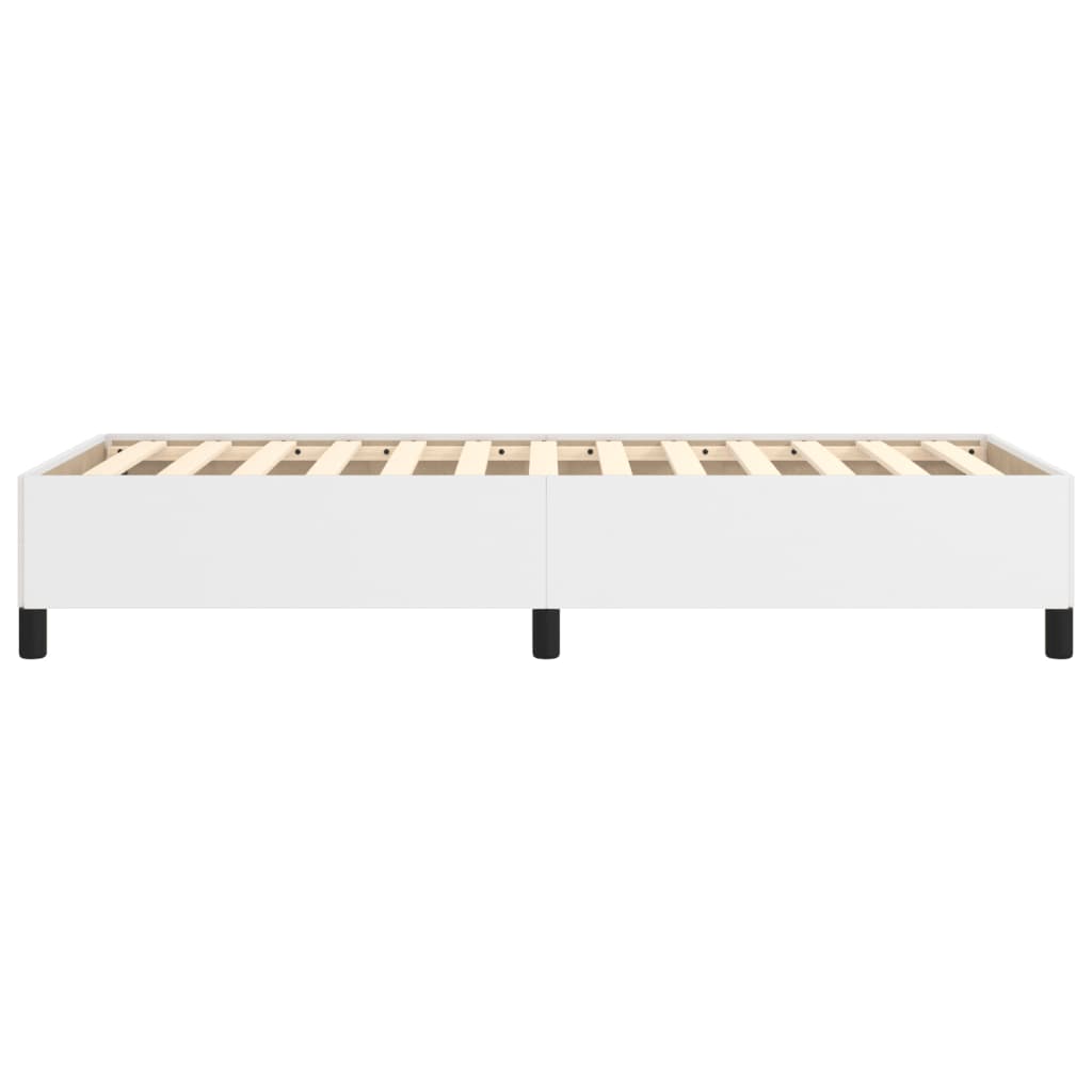 Cadre de lit sans matelas, similicuir blanc, pour la chambre, 90 × 190 cm - 6