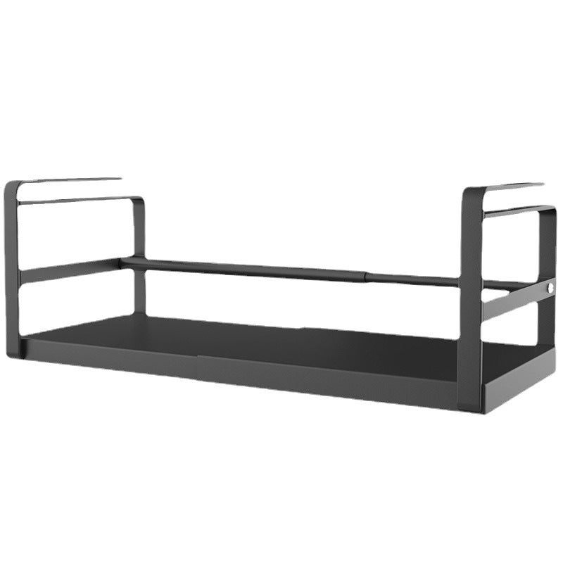 Porte-épices mural rétractable en acier inoxydable, support de rangement facile à installer et polyvalent, rétractable blanc 27-45*22*18.7 cm - 5