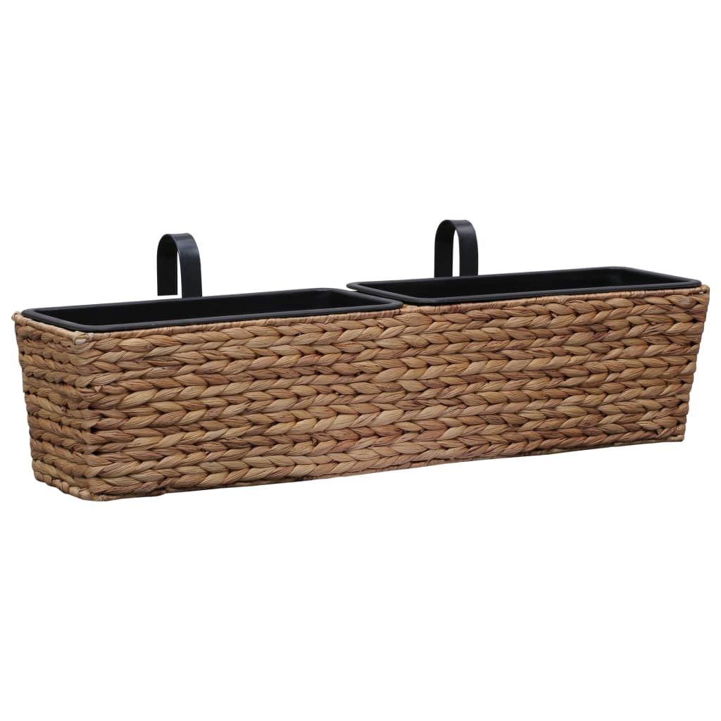 Set di 2 fioriere in giacinto d'acqua 39 cm marrone 02_0000881 - 2