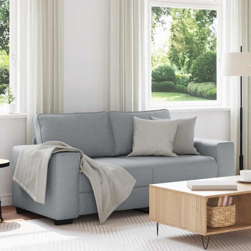Canapé 2 Places Gris Clair – 140 Cm – Tissu – Neuf