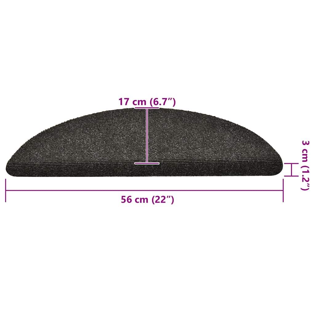 Tapis d'escalier auto-adhésifs 30 pcs anthracite 56x17x3 cm - 8