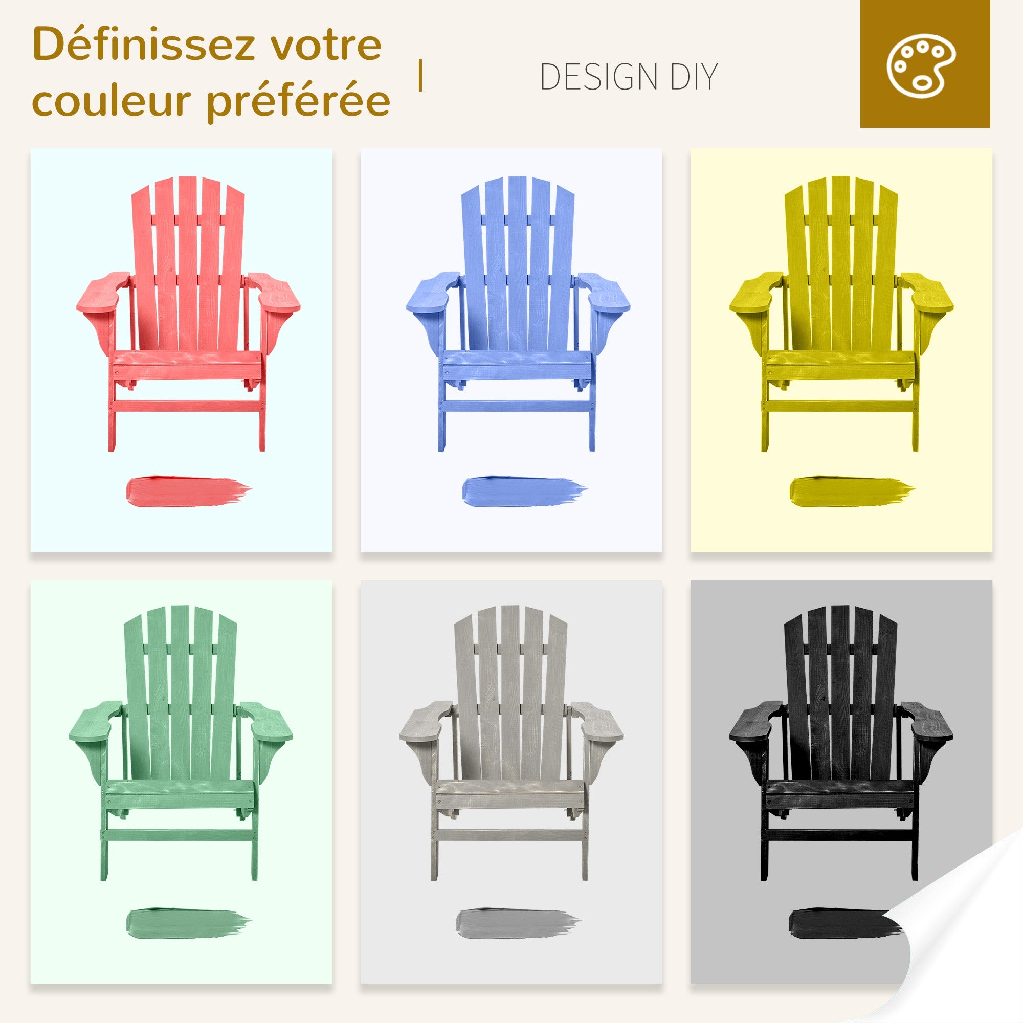 fauteuil de jardin Bois Outsunny - 7