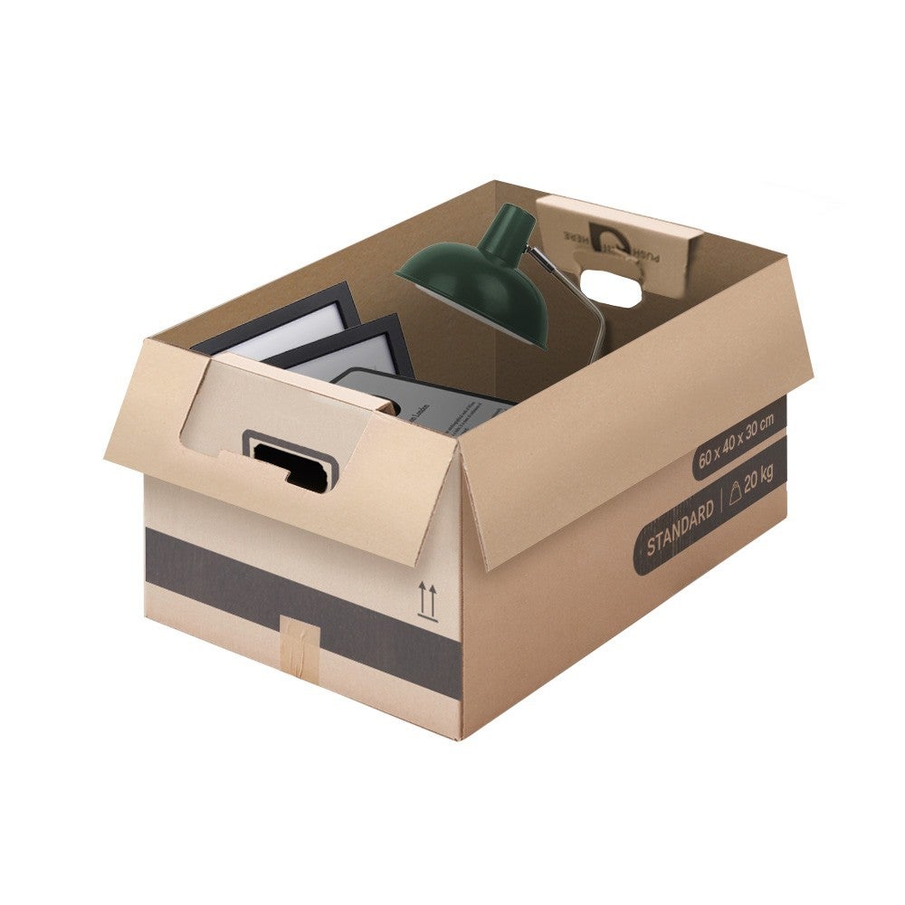 Pack and Move - Lot 20 cartons déménagement M - 60 x 40 x 30 cm - Poignées renforcées - 1 adhésif offert - 8