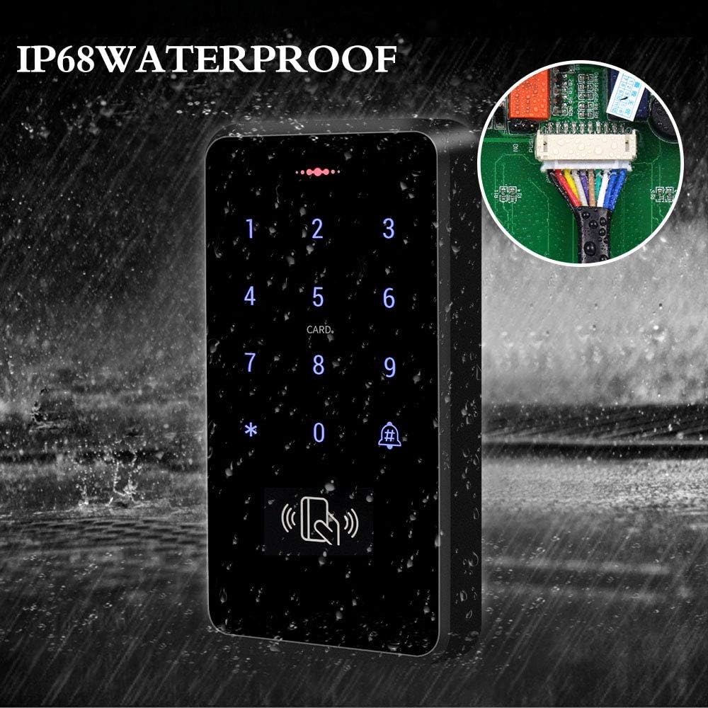 IP68 étanche Contrôle d'accès Clavier Extérieur RFID Clavier Contrôleur d'accès WG26 / 34 écran Tactile + 75 pcs Porte-clés - 3