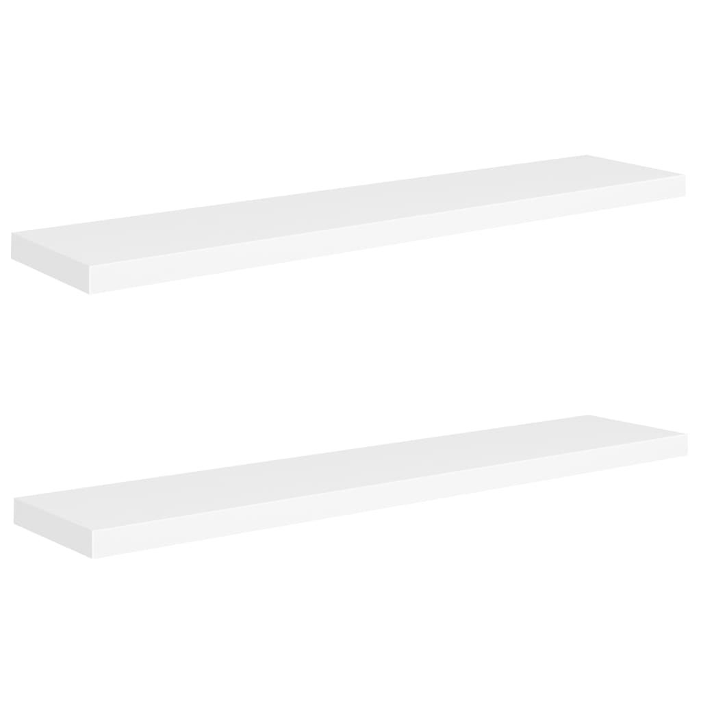 étagères murales flottantes 2 pcs blanc 120x23,5x3,8 cm MDF - 2