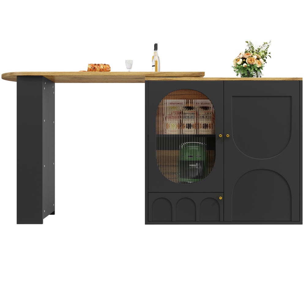 Table de bar pivotante 360° avec rangement intégré, comptoir multifonction et cuisine pratique - 6