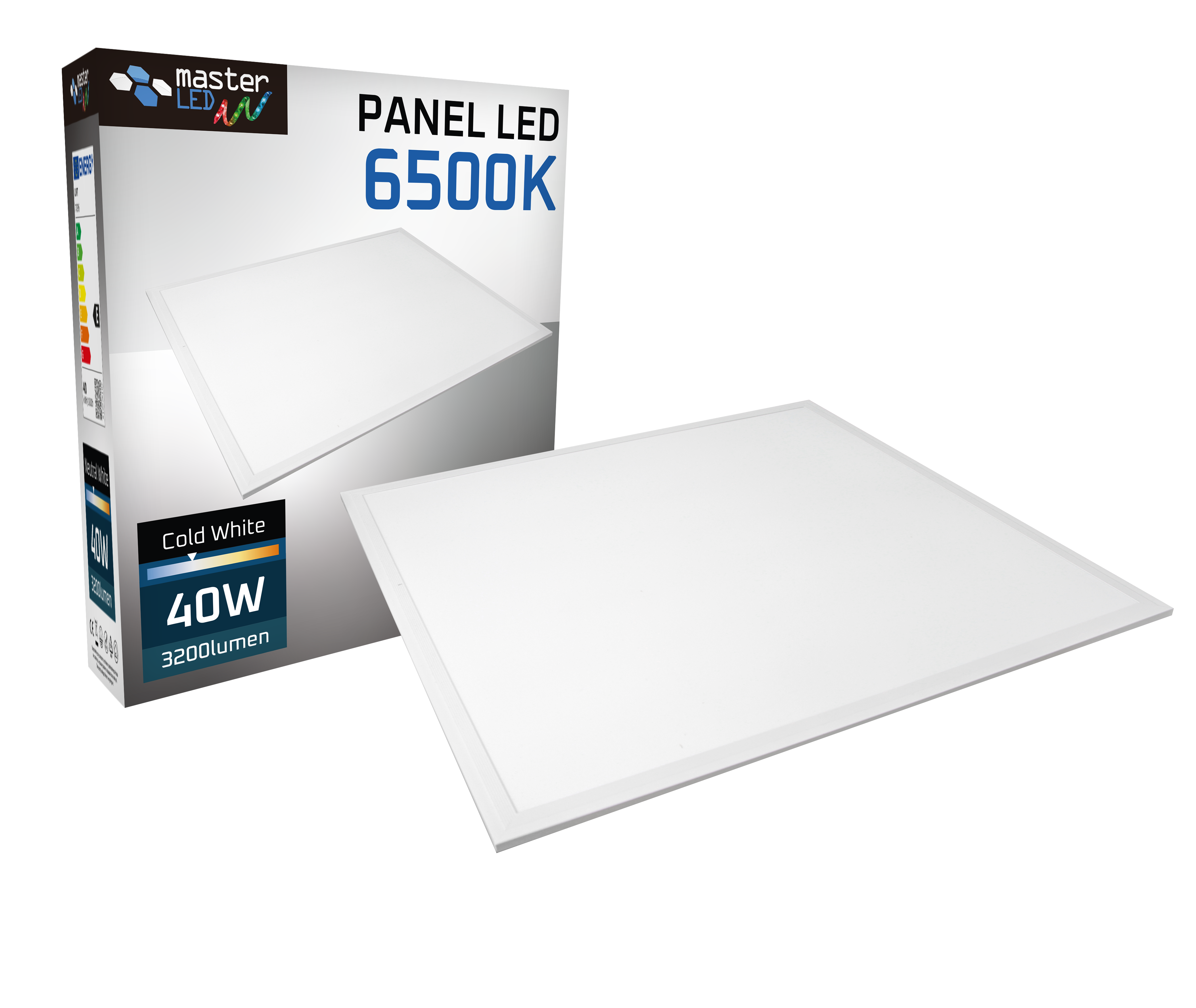 Panel LED Lumio 59,5x59,5 cm 3200 lm 40W zimna biel 6500K oprawa sufitowa biała MasterLED