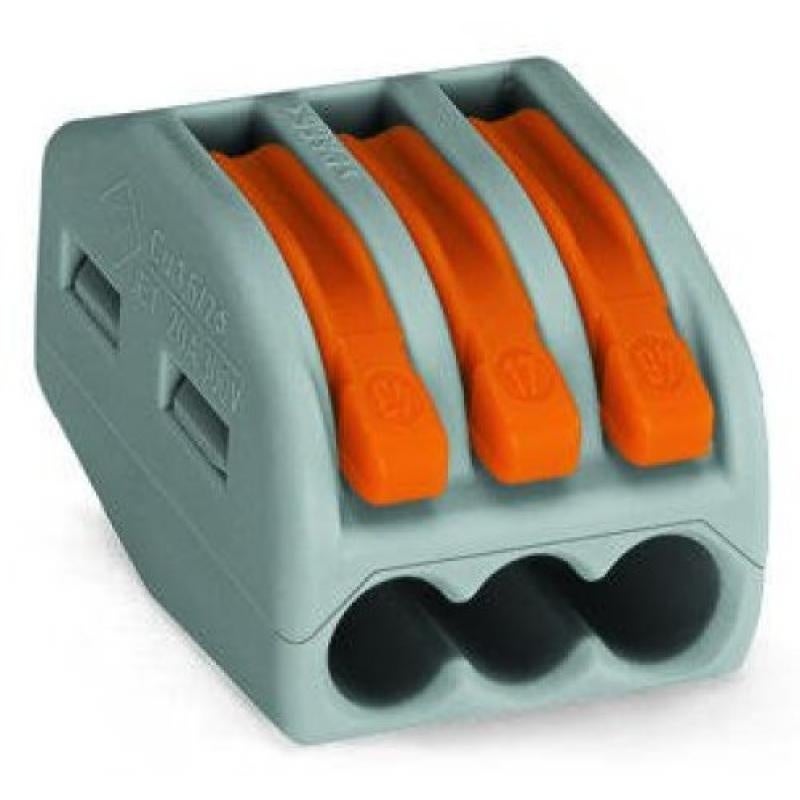 Borne WAGO 222 2x4mm² à leviers souple & rigide - Boite de 50 - WAGO - 222-412 - 5