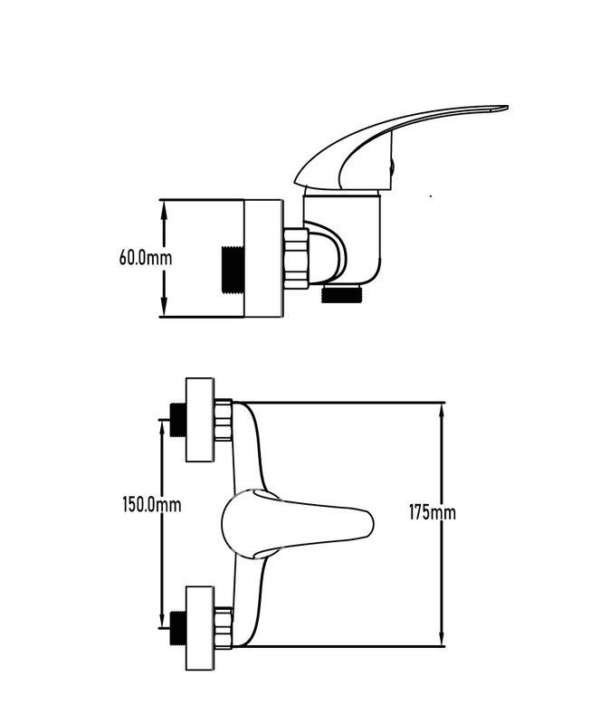 Grifo Baño Ducha Monomando 35Mm Laton Cromo Basic Dp Griferia - 2
