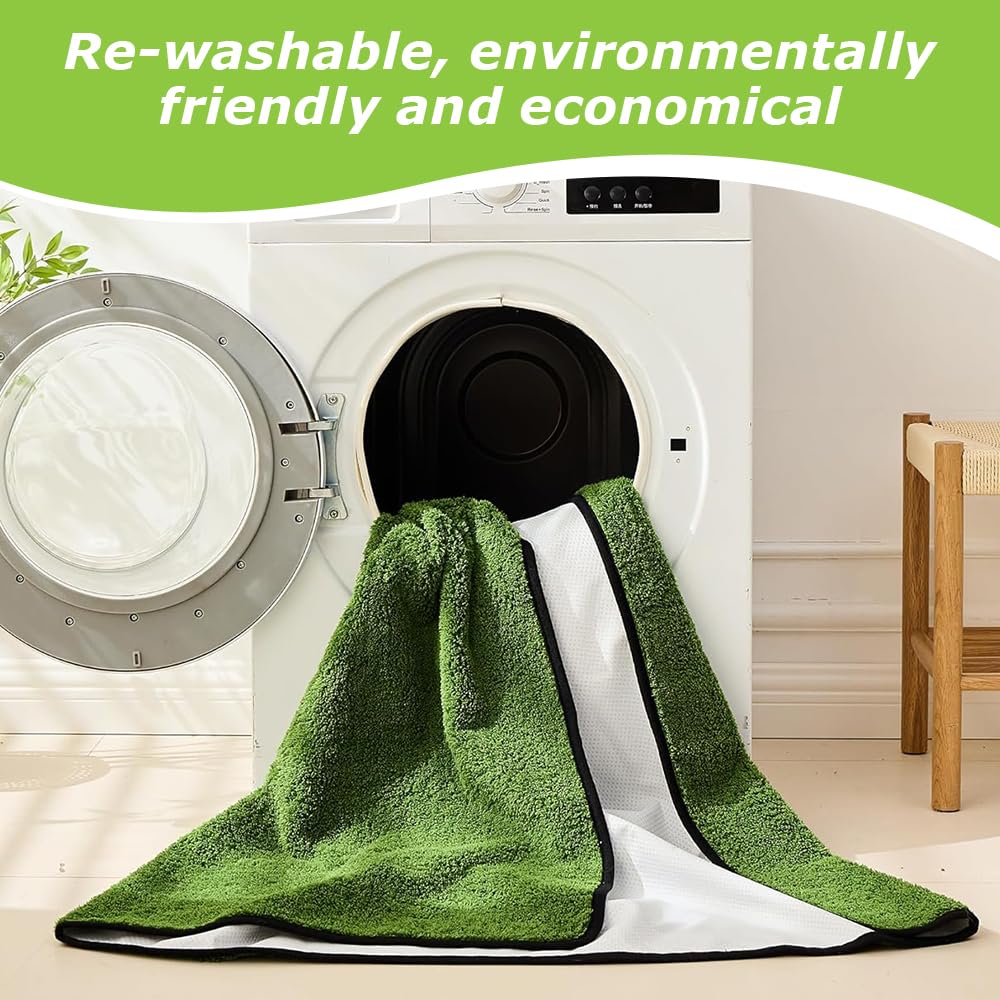 Pack de 2 tapetes higiénicos laváveis ​​para cachorros - super absorventes, reutilizáveis, verdes, ideais para o treino de xixi do seu cão (45*60cm) - 4