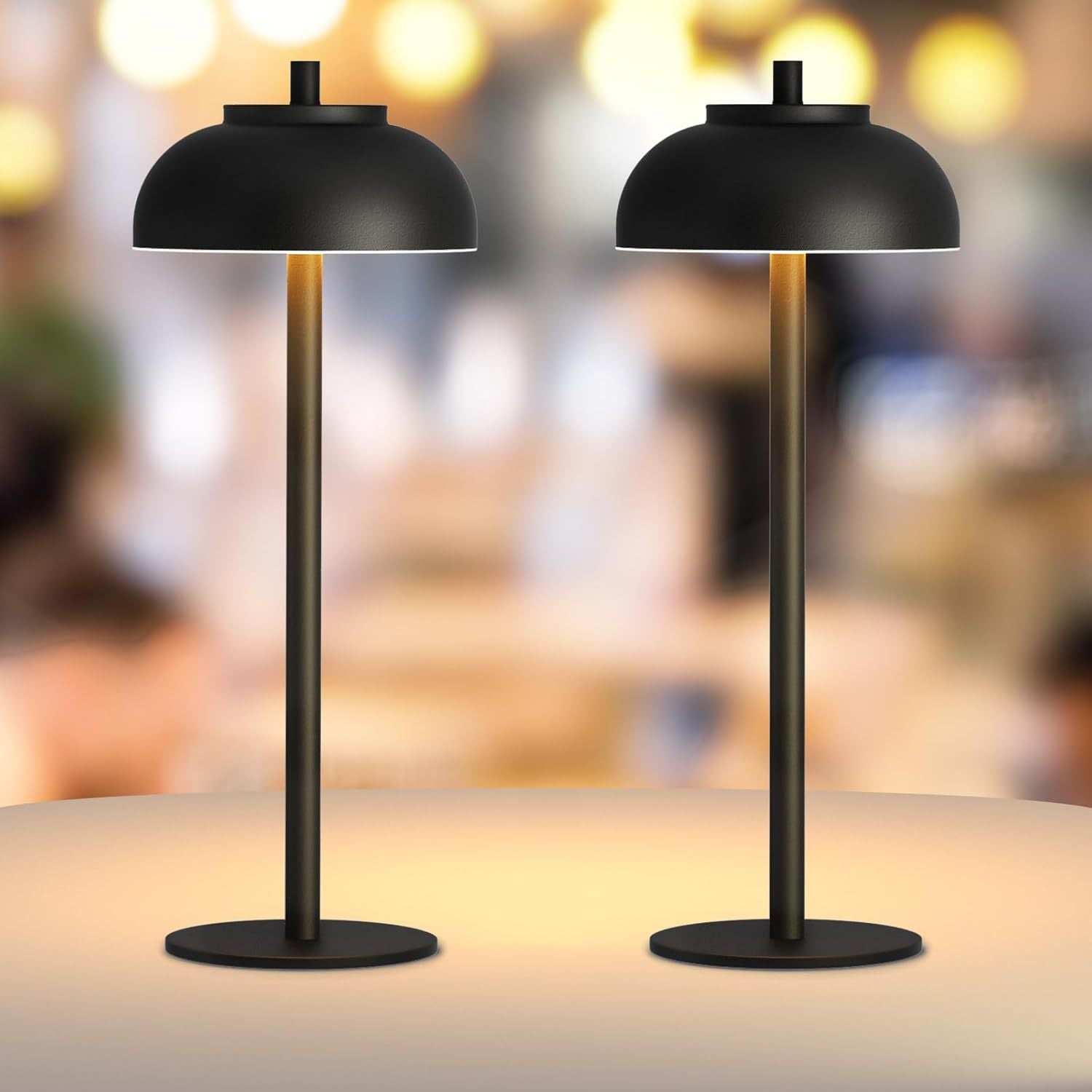 Zestaw 2 bezprzewodowych lamp stołowych LED, nowoczesna przenośna lampa stołowa, trójkolorowa, ładowana na baterie, idealna do jadalni.