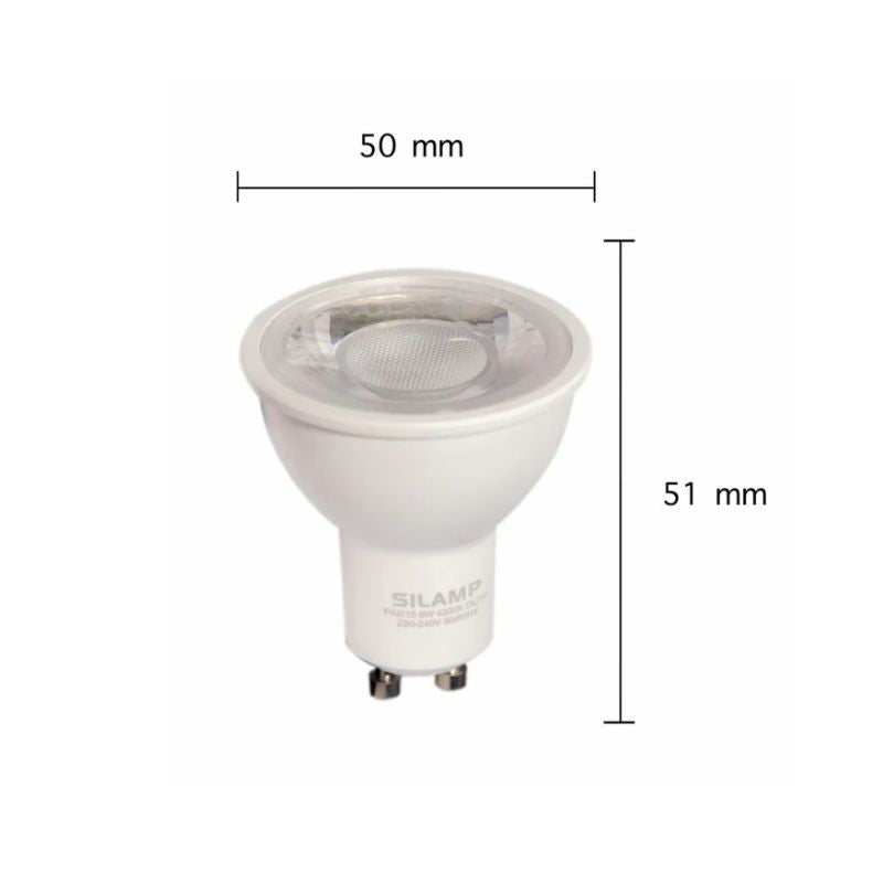Bombilla LED GU10 regulable 8W 220V SMD2835 PAR16 60° (Pack de 10) - Blanco cálido 2300K - 3500K - SILAMP - 2